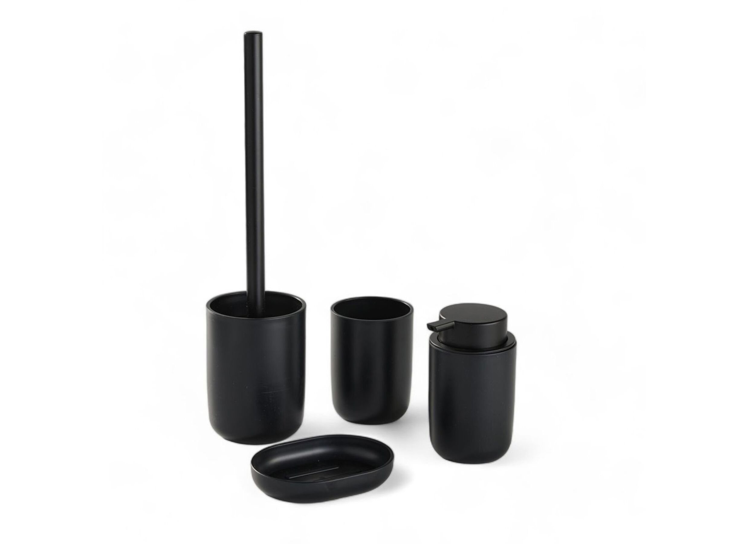 Plus Important - Set de salle de bain 4 pièces - polypropylène - noir