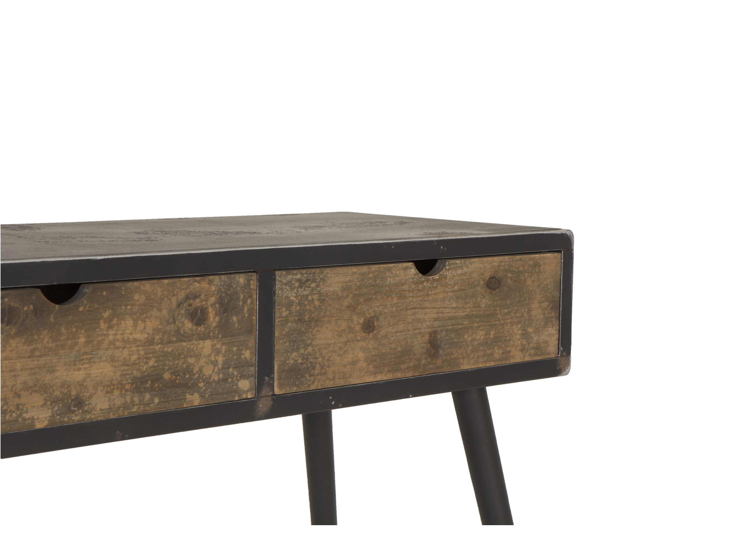 Detail - Console Esperanto 100x42x72cm - sapin massif & décor - naturel/noir