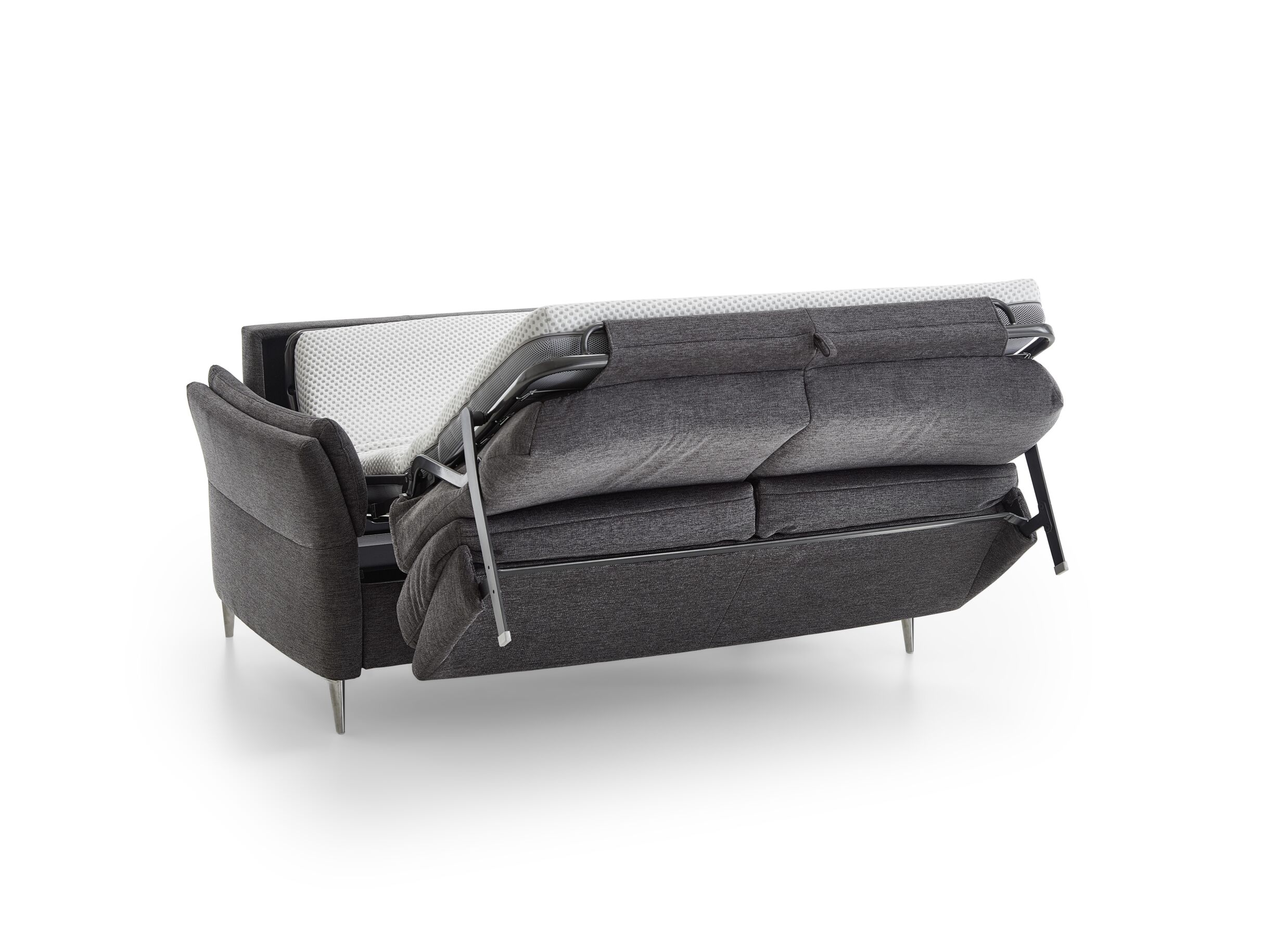 Overzichtsfoto - Zetelbed Alea 2-persoons - stof - antraciet met hoofdsteun