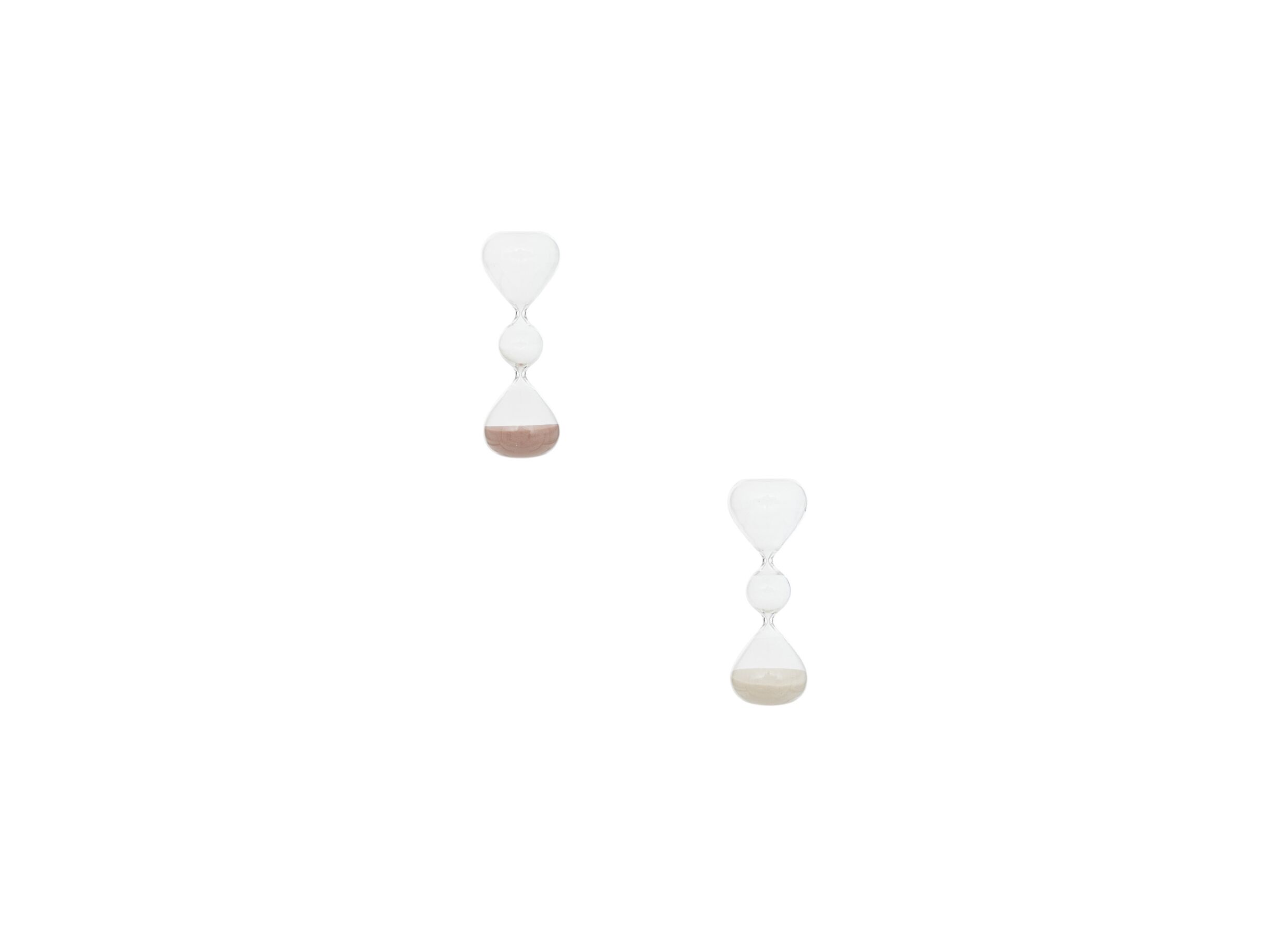 Plus Important - Sablier Wavy Bliss 15 minutes H19cm - verre - blanc/rose