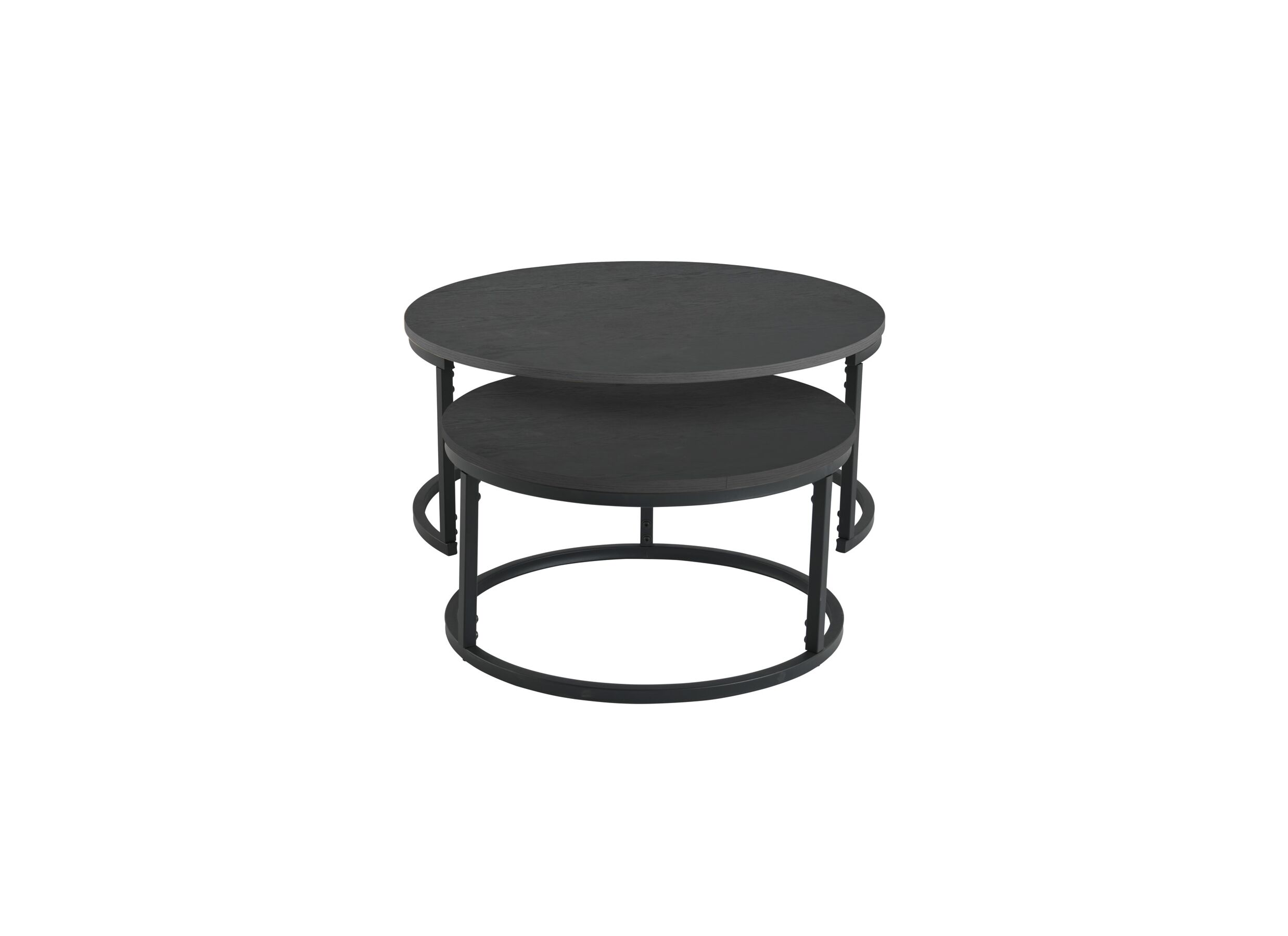 Aperçu - Table basse Sunrise lot de 2 - MDF mélamine - noir