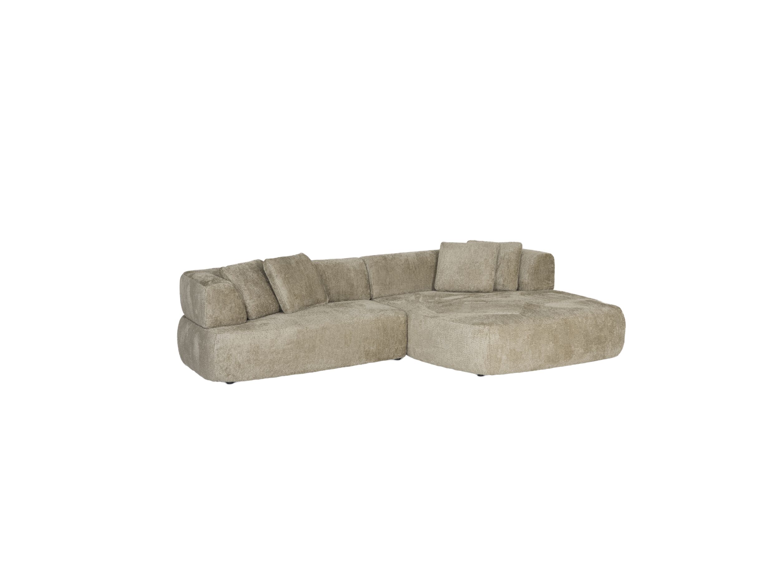 Photo ensemble - Canapé d'angle Eder 310x190cm - tissu - taupe