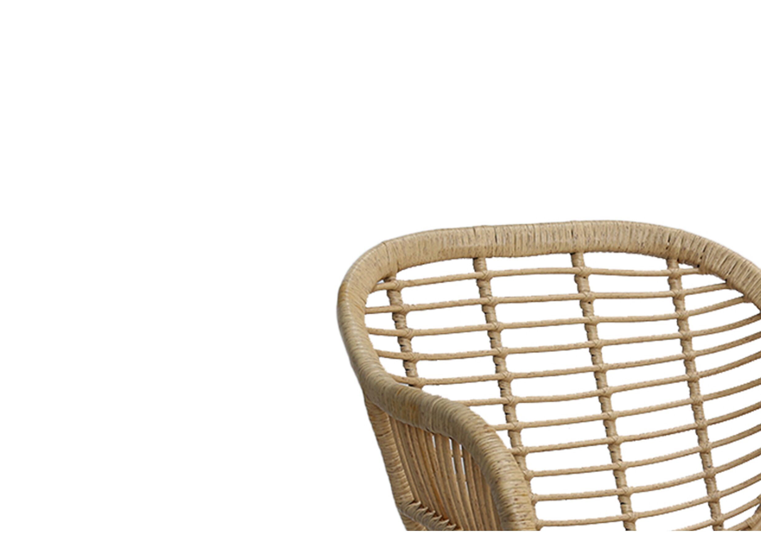 Chaise coque Flores 58x62x81cm - polyethylène - naturel/noir