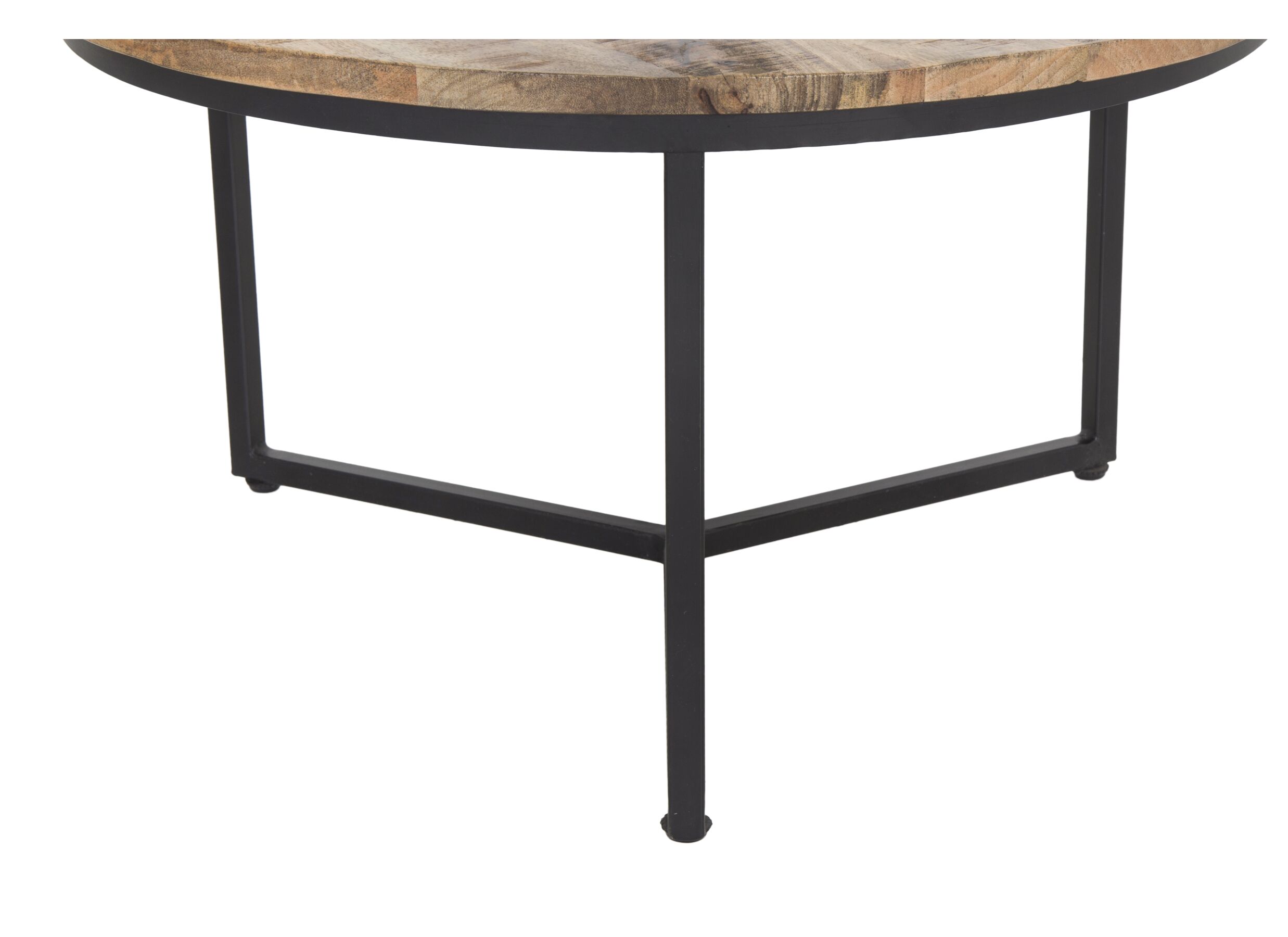 Detailfoto - Bijzettafel Scrooge hout massief metaal rond set van 2