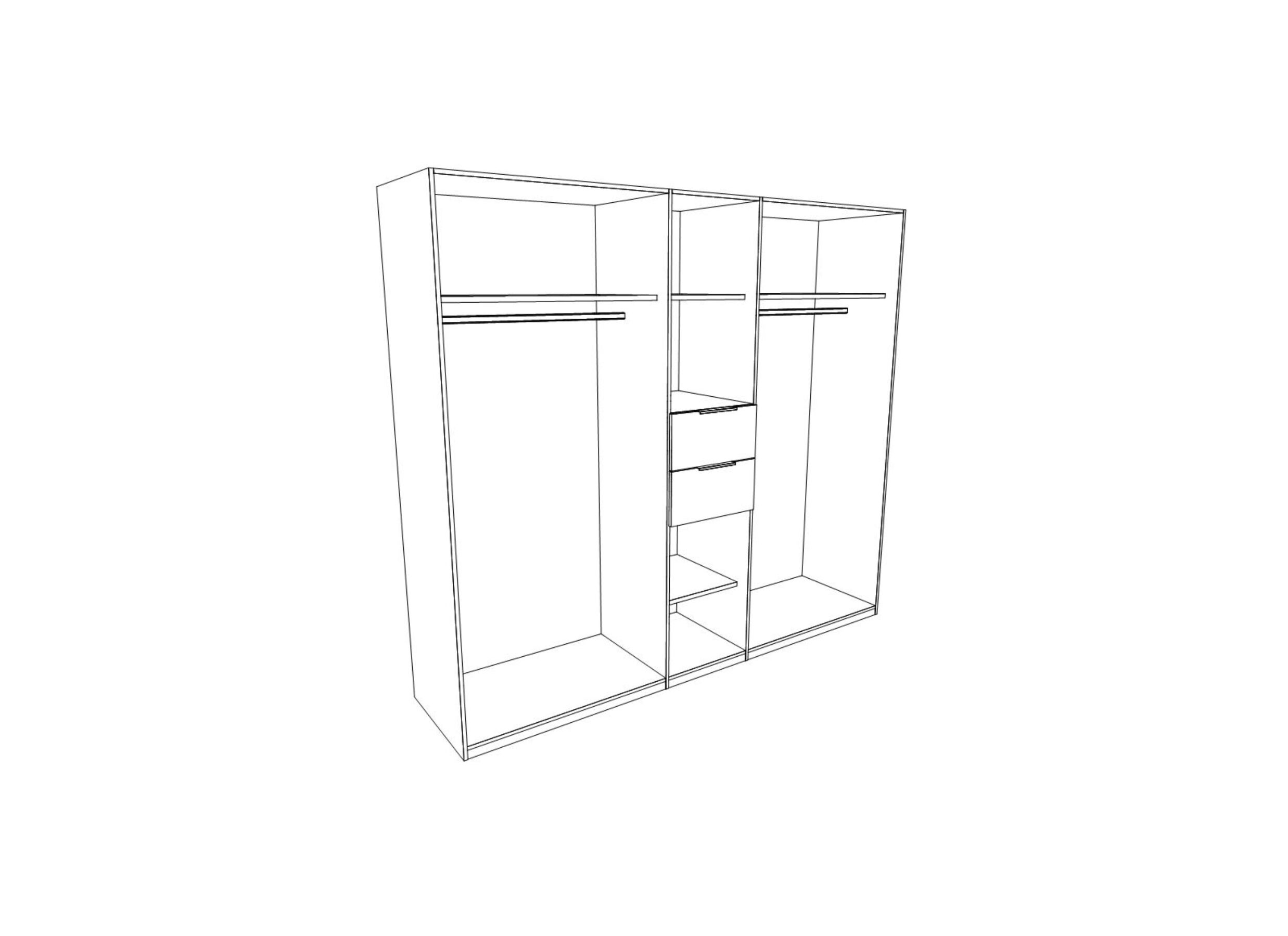 Garde-robe Diver 225cm - décor - blanc/graphite