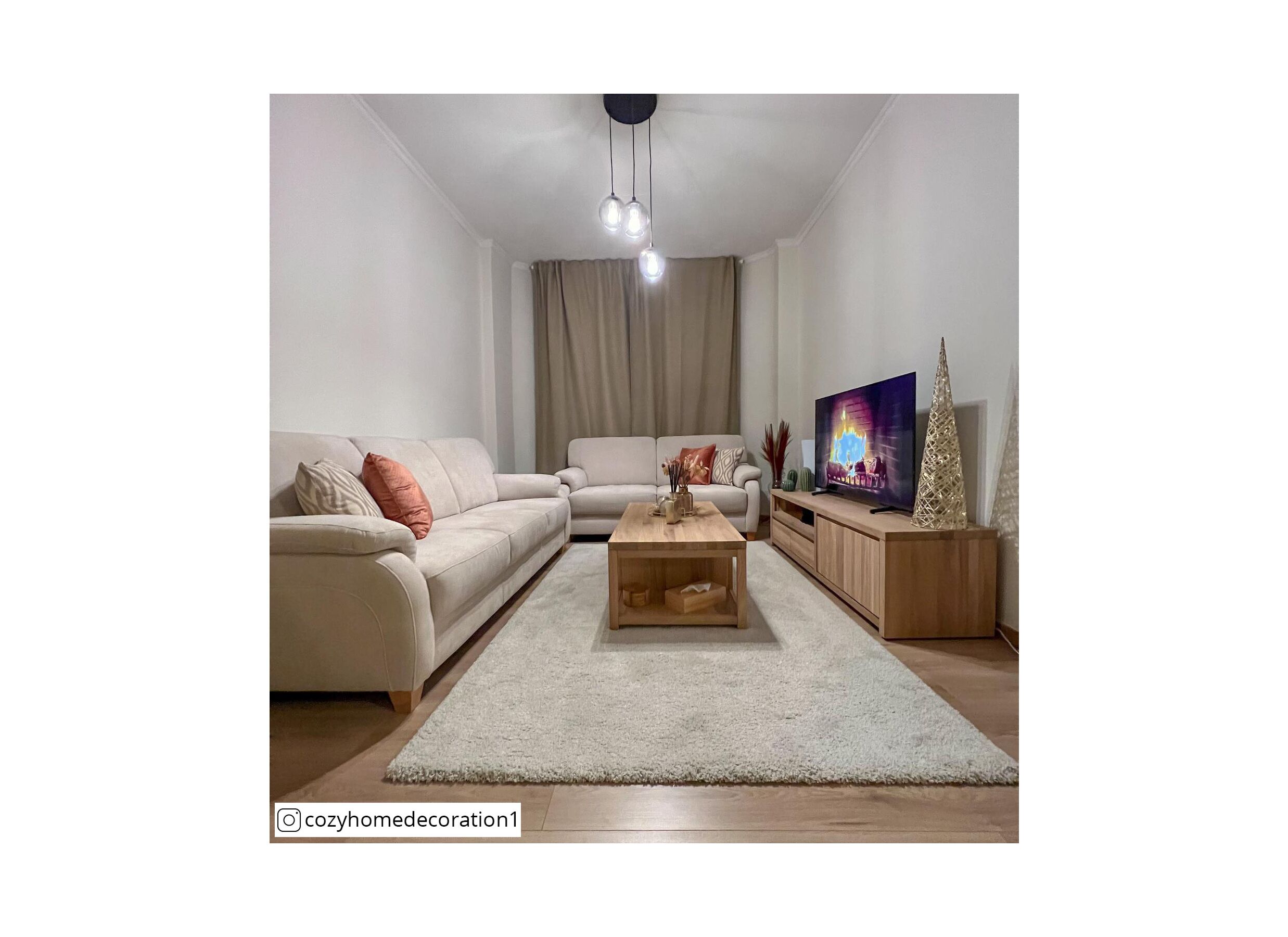 Tv-meubel Amarillo 160cm - eik massief & fineer & decor - naturel