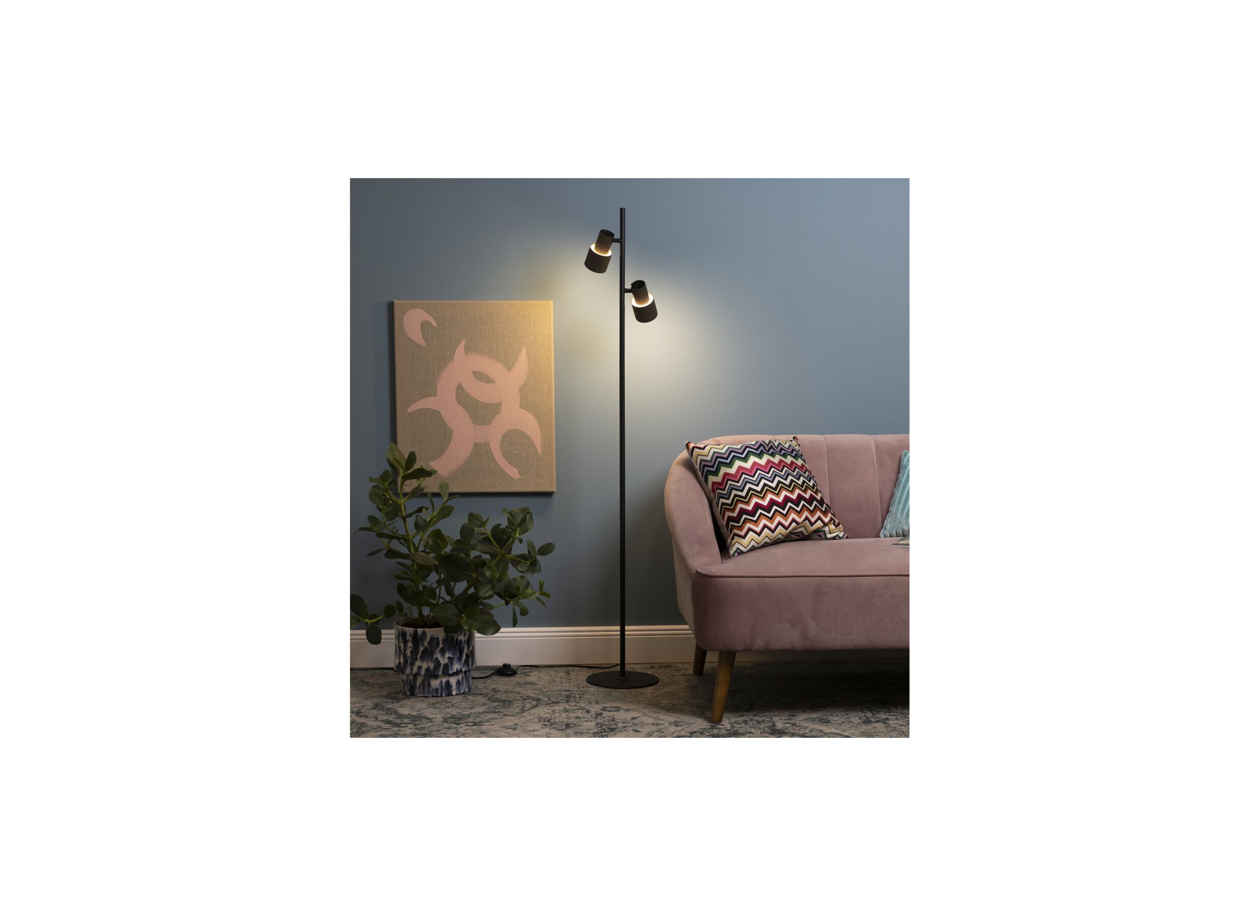 Foto ambiance - Lampadaire Cadiz GU10 H140cm - aluminium - noir/bronze