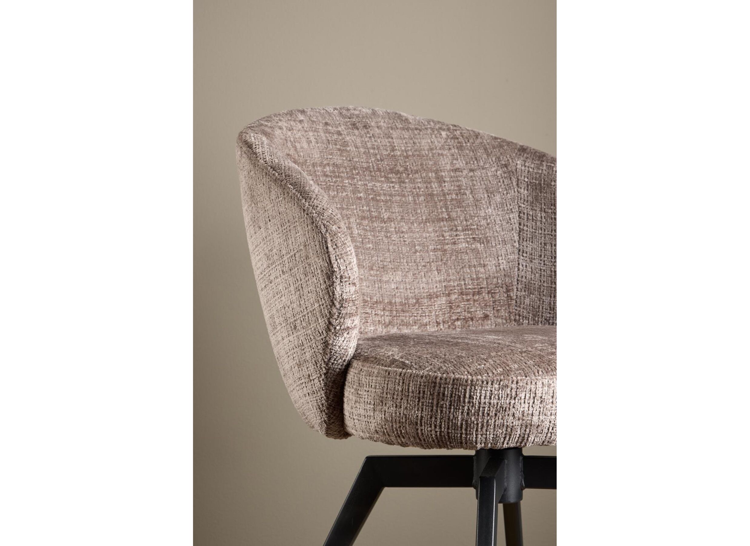 Foto ambiance - Chaise pivotante tissu - brun