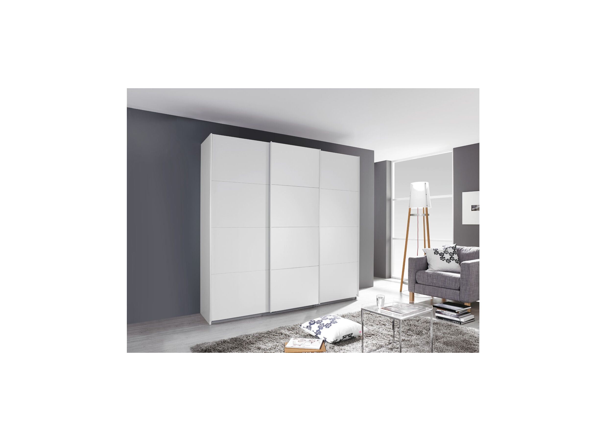 Hoofdfoto - Schuifdeurkast 203cm - decor - wit