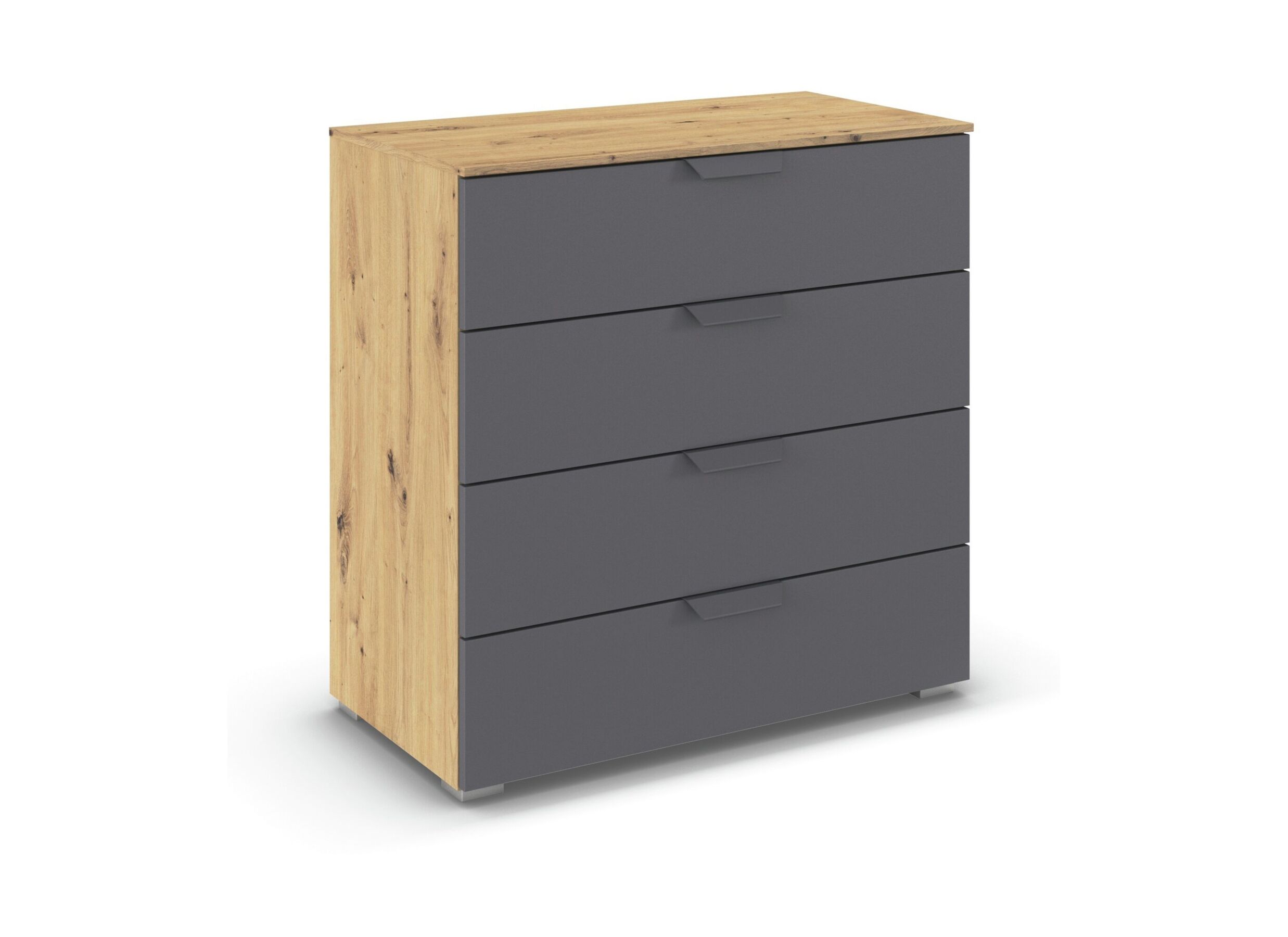 Hoofdfoto - Commode 80x42x81cm - decor - artisanale eik & grijs metallic
