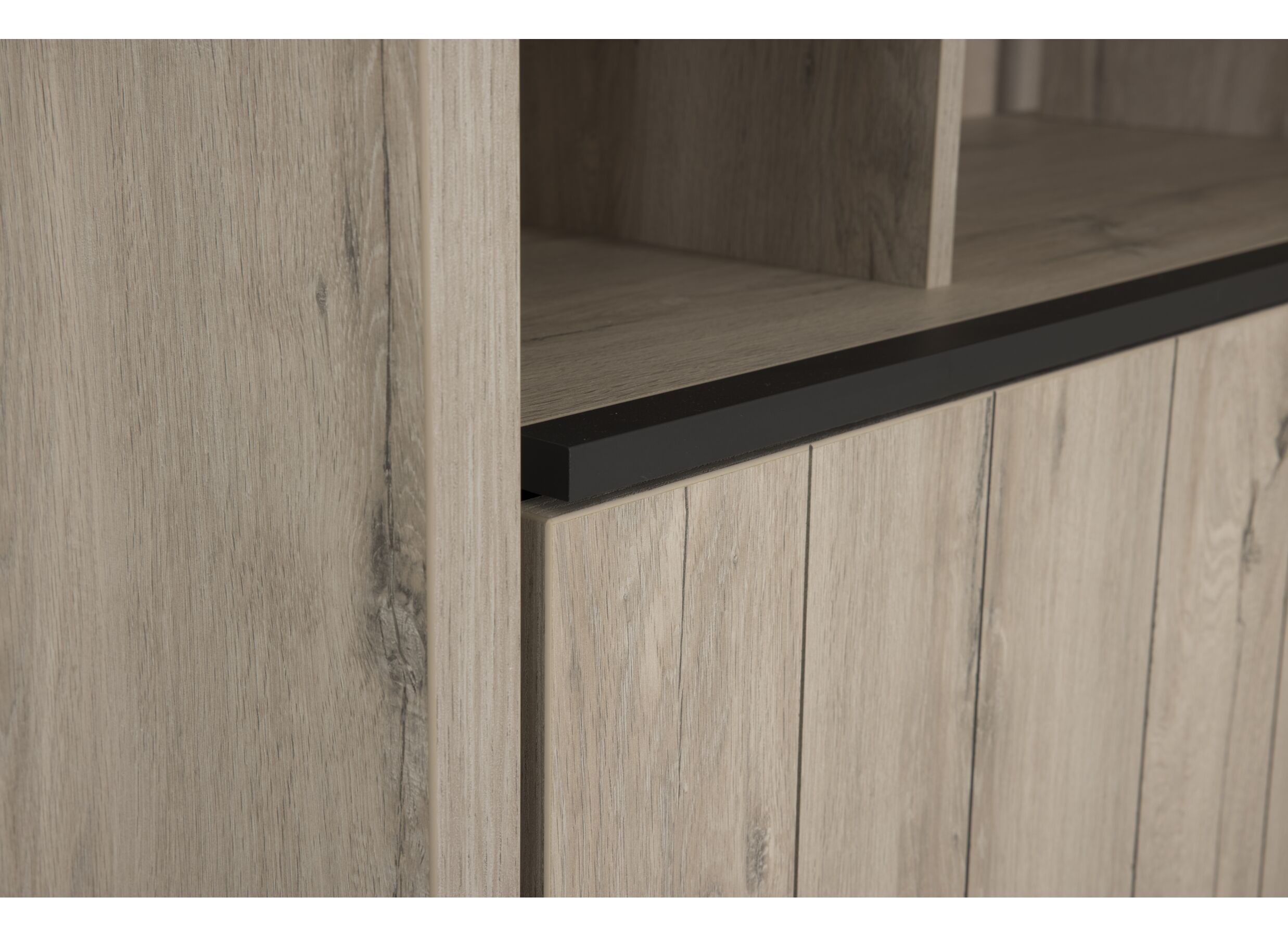 Detail - Meuble Bar Lucca 140cm - décor - chêne millenium/gris clair