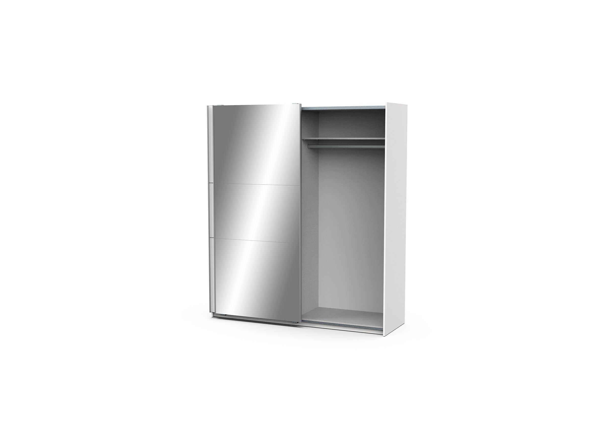 Armoire à portes coulissantes Ghost 178cm - décor - blanc