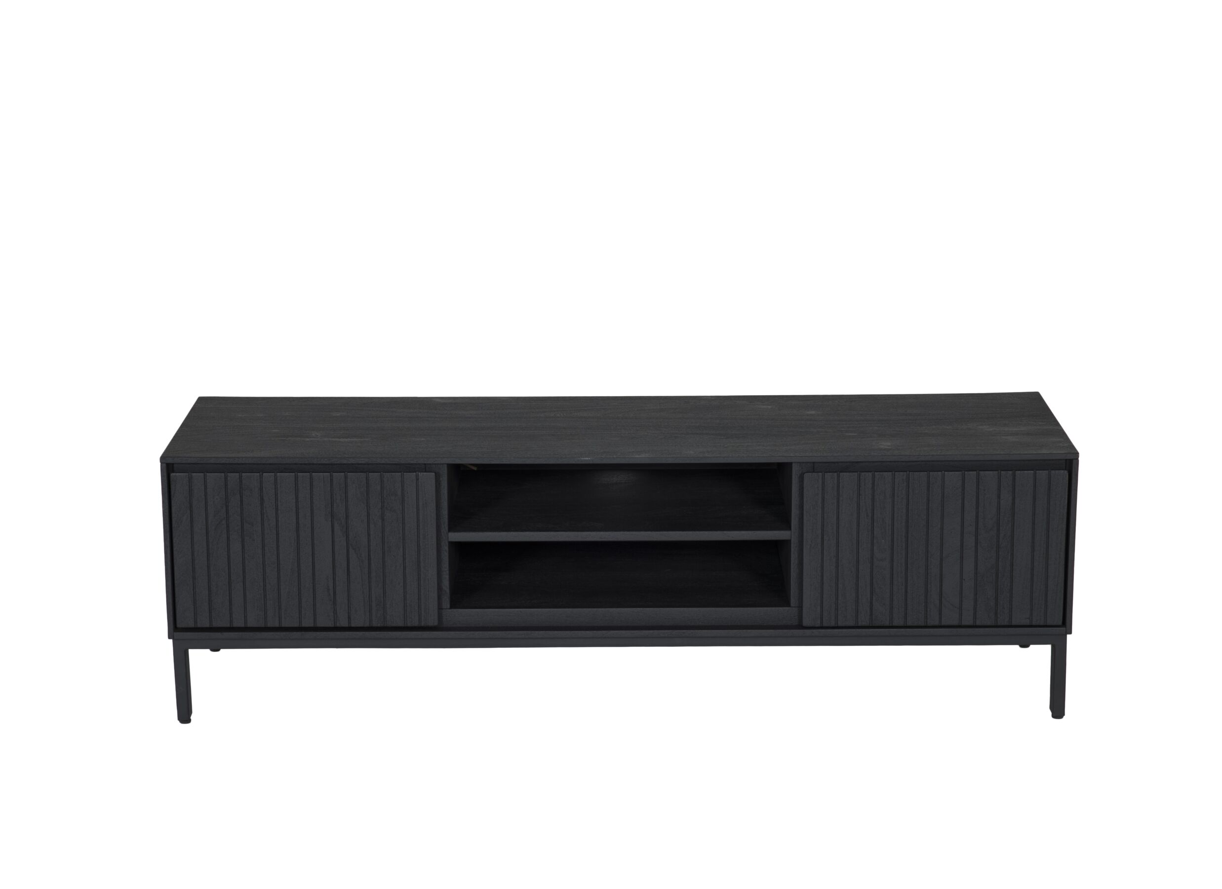 Tv-meubel Aquilano 145cm - acacia massief - zwart