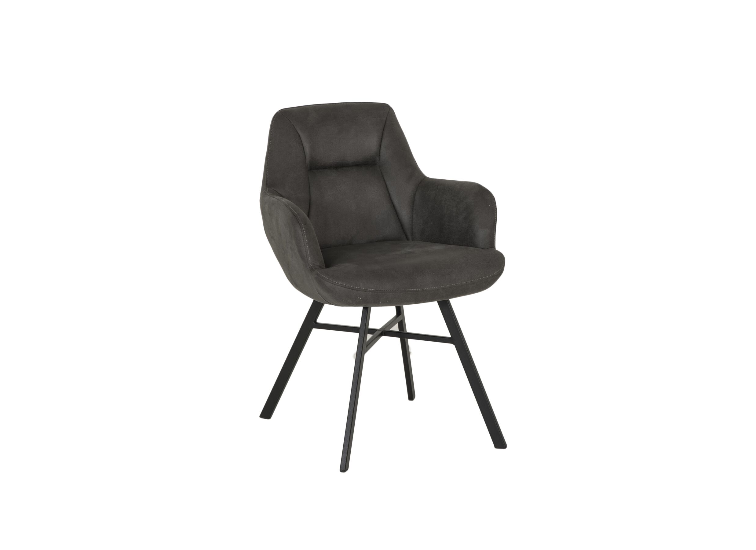 Chaise Nelson 58x63x85cm - microfibre - anthracite