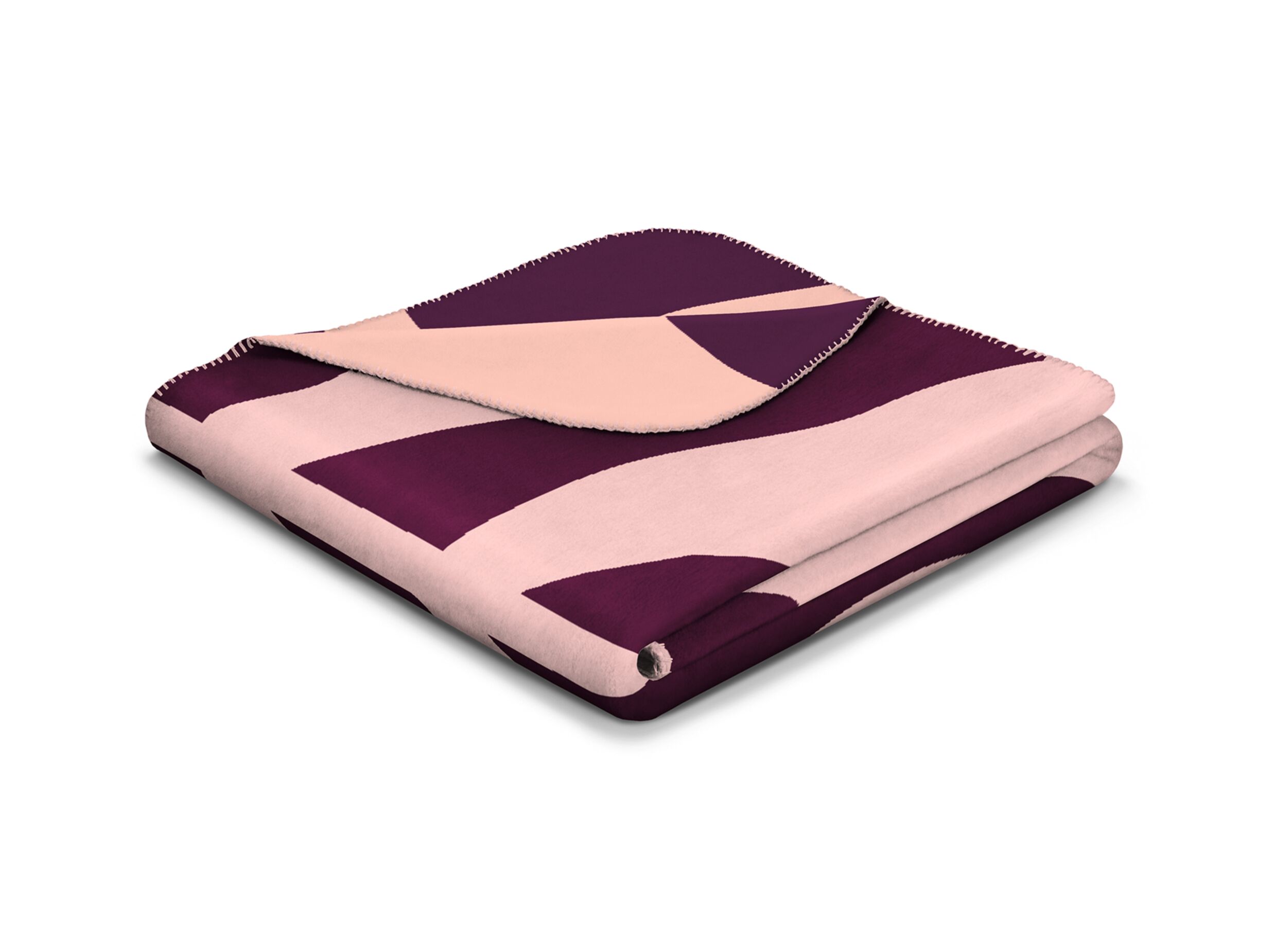 Overzichtsfoto - Plaid Leaf & Bloom 150x200cm - katoen & polyacryl - paars & roze