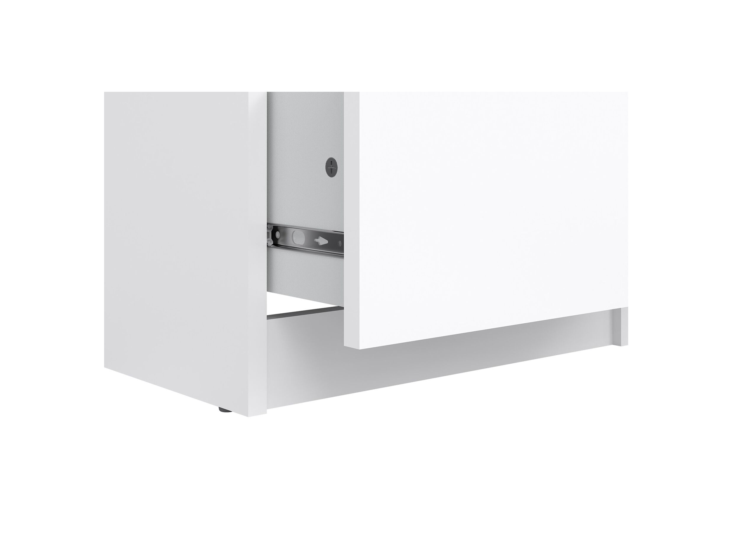 Commode Naia 41x50x111cm - mélamine - blanc laqué