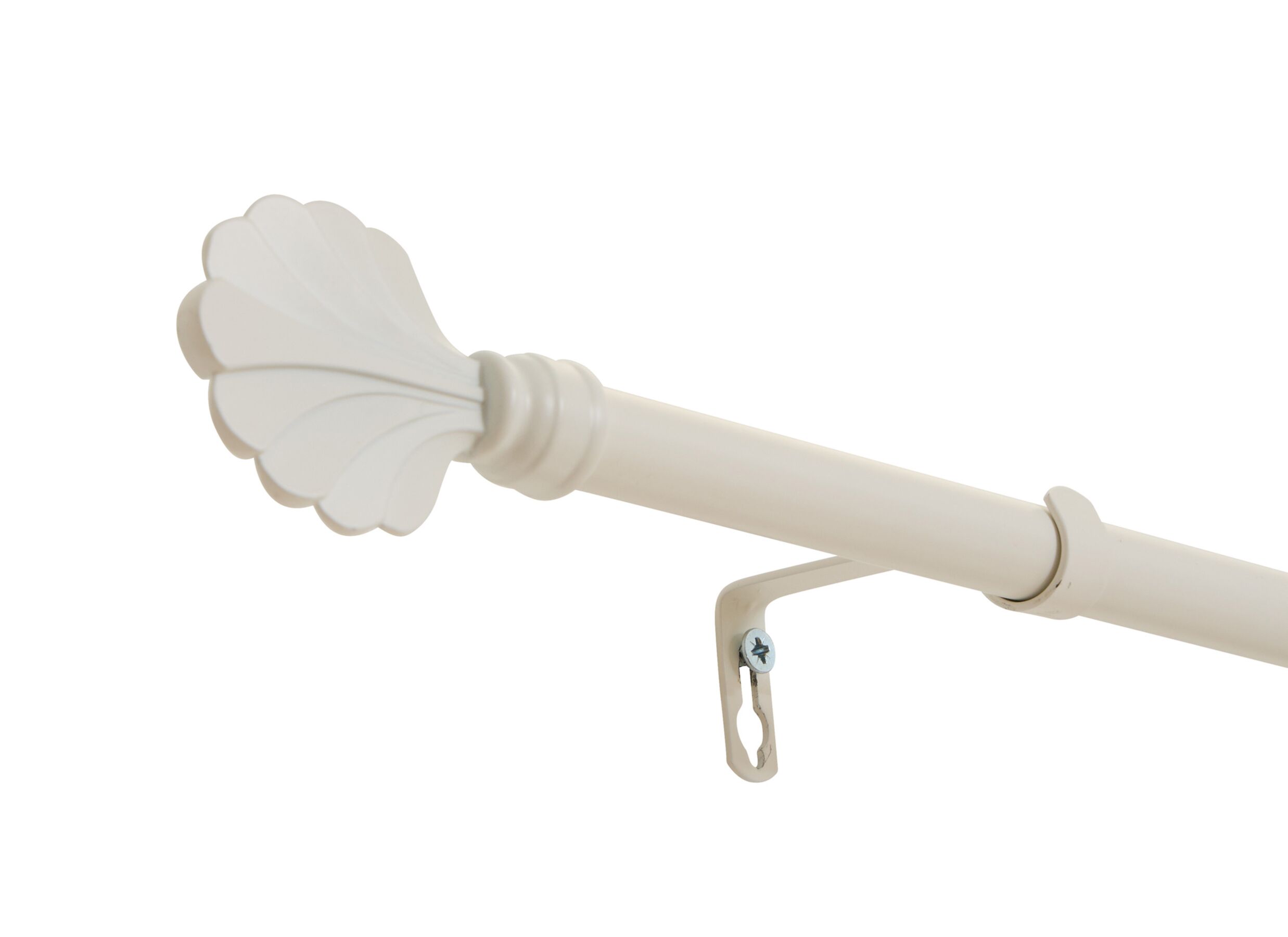 Detailfoto - Gordijnroede 120-210cm - staal - wit & zwart