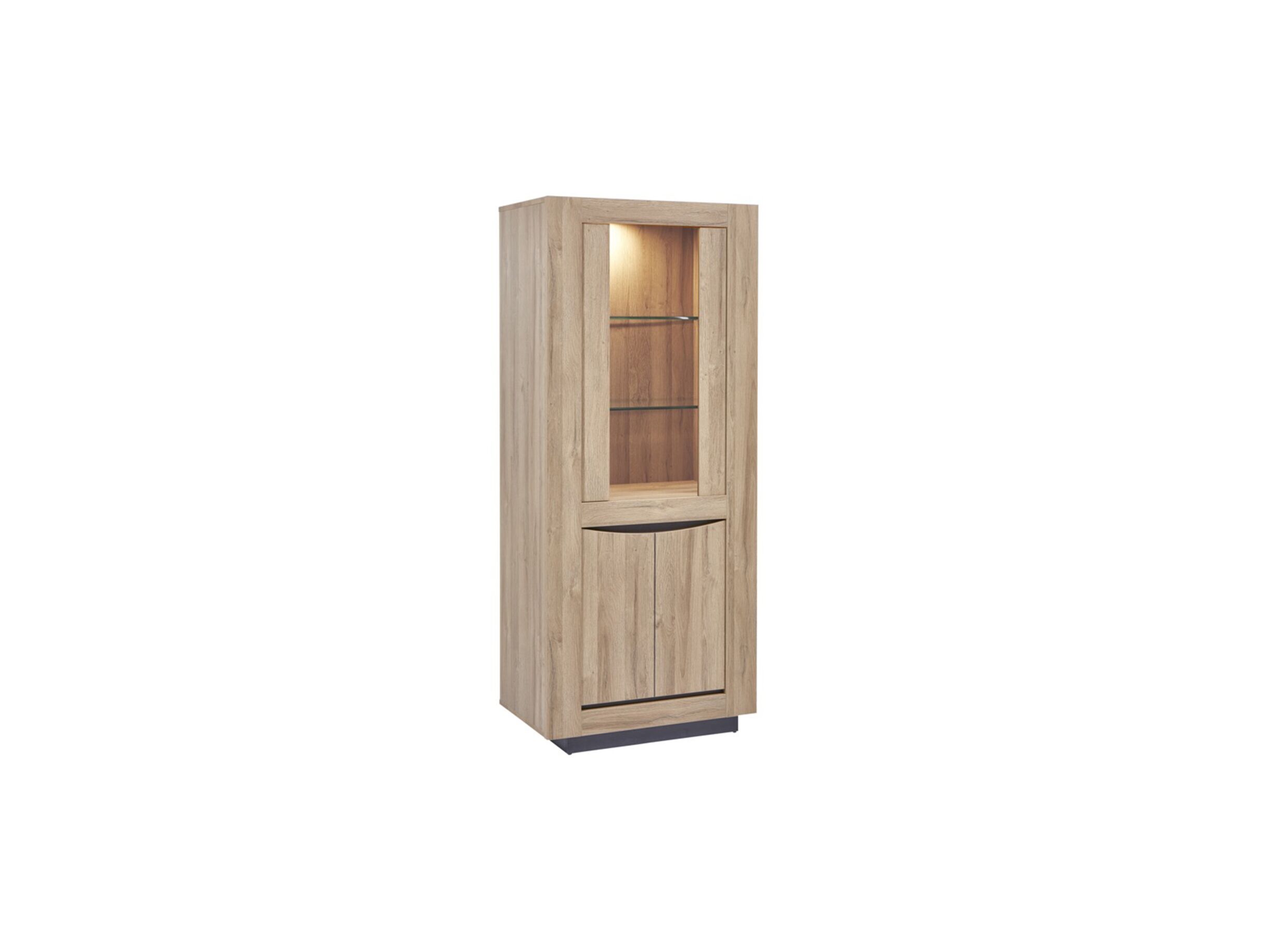 Vitrinekast 77cm - decor - French oak/grijs