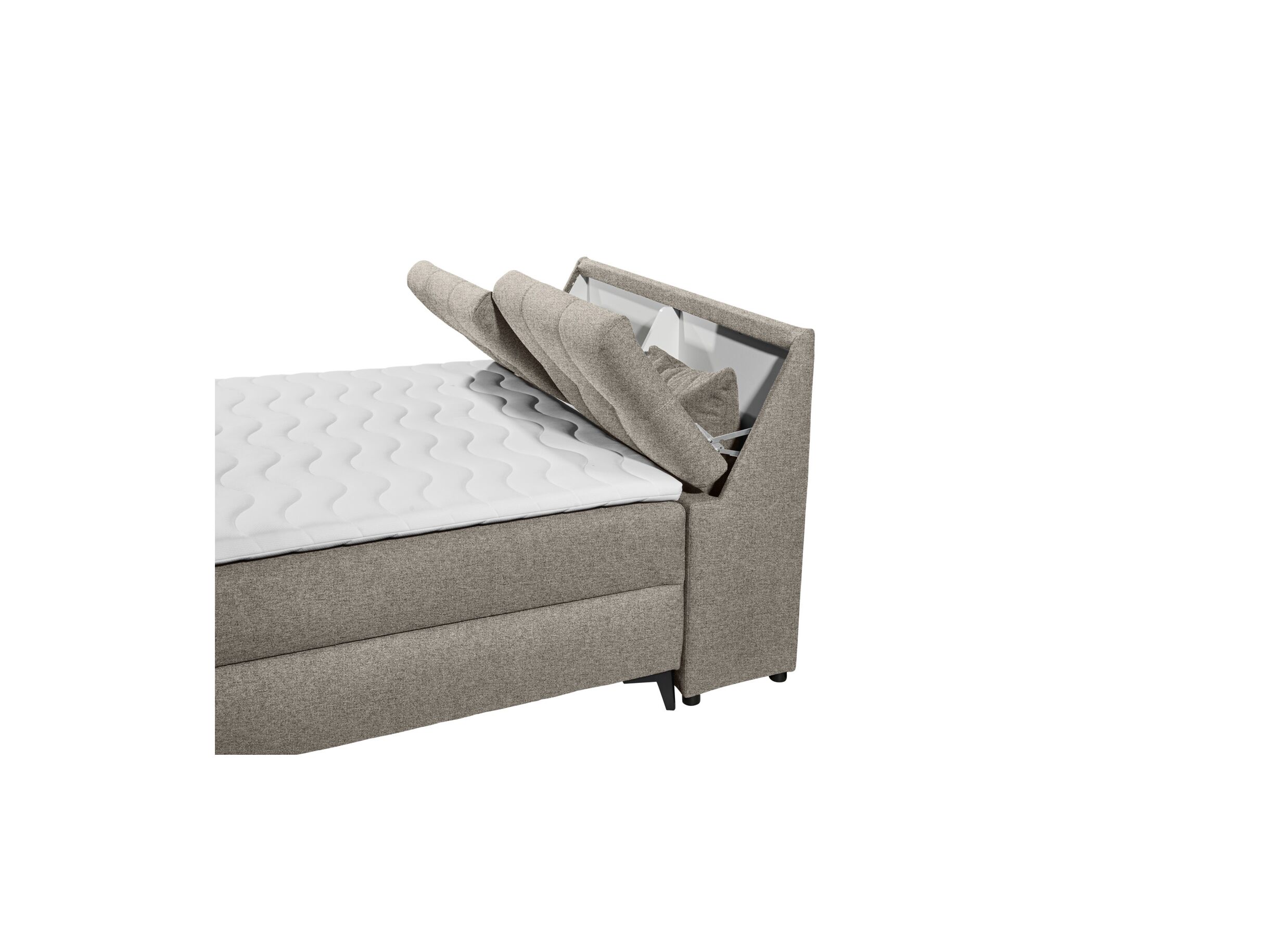 Detailfoto - Bedbox Atlantis 140x200cm met opbergruimte stof zand