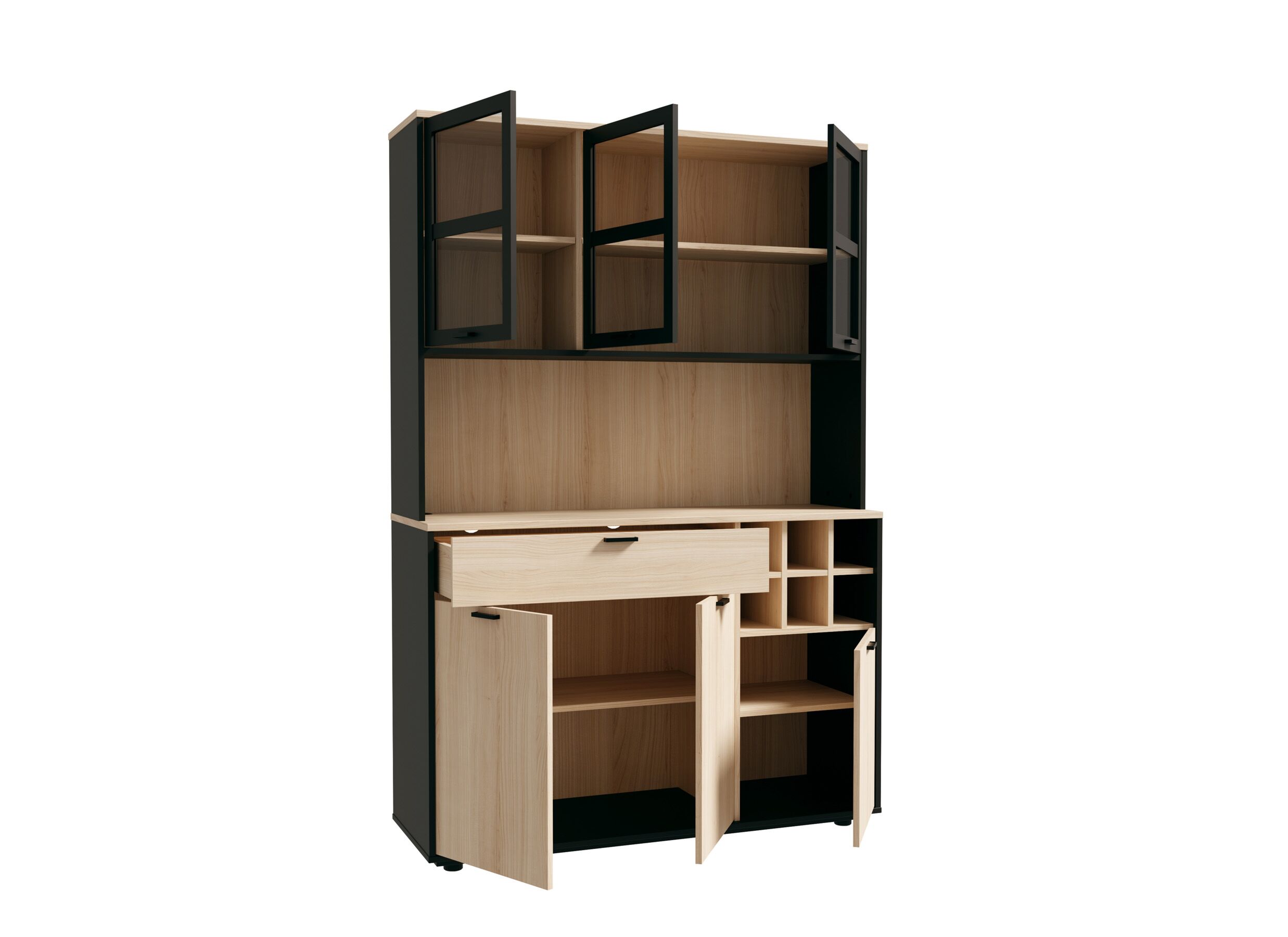 Indeling - Keukenkast Mantek 120cm - decor - riva eik/zwart