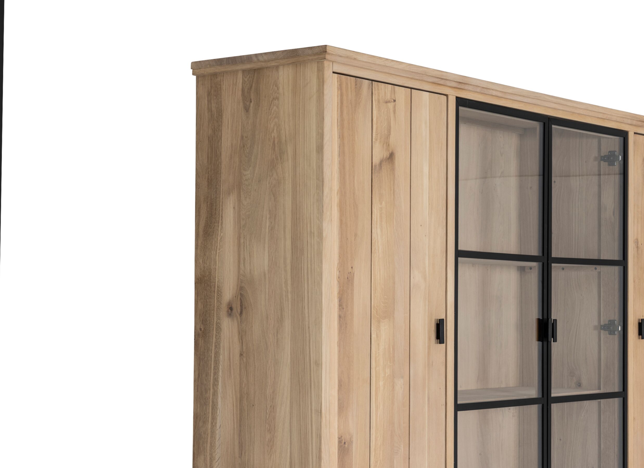 Detailfoto - Vitrinekast Grimaldi 230cm - eik massief - naturel