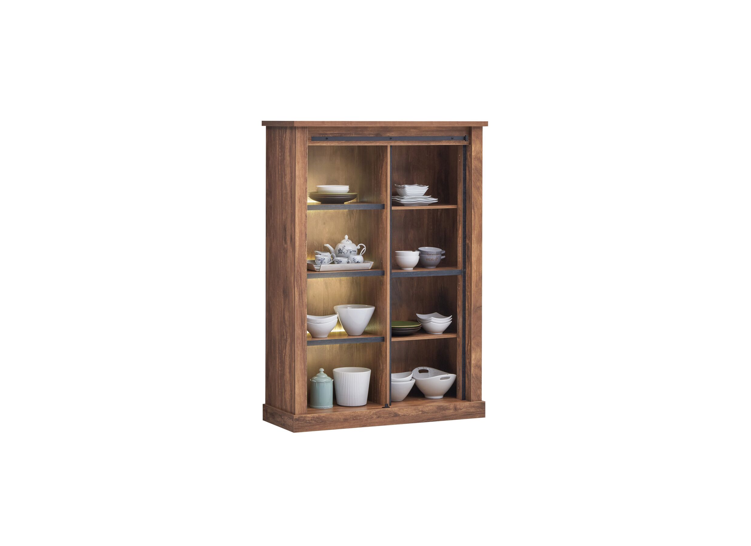 Barkast Elon 125cm - decor - acacia/zwart