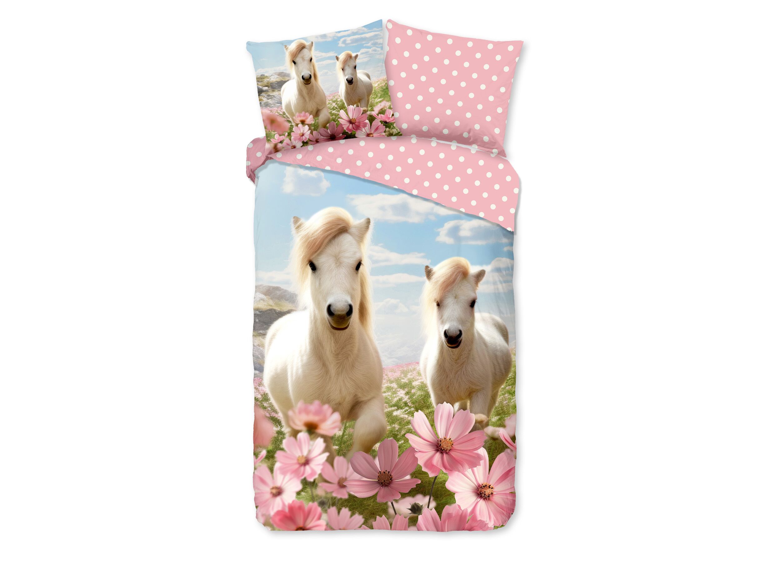 Dekbedovertrek Philou 140x220cm - katoen - roze - Dekbedovertrek Philou 140x220cm - katoen - roze
