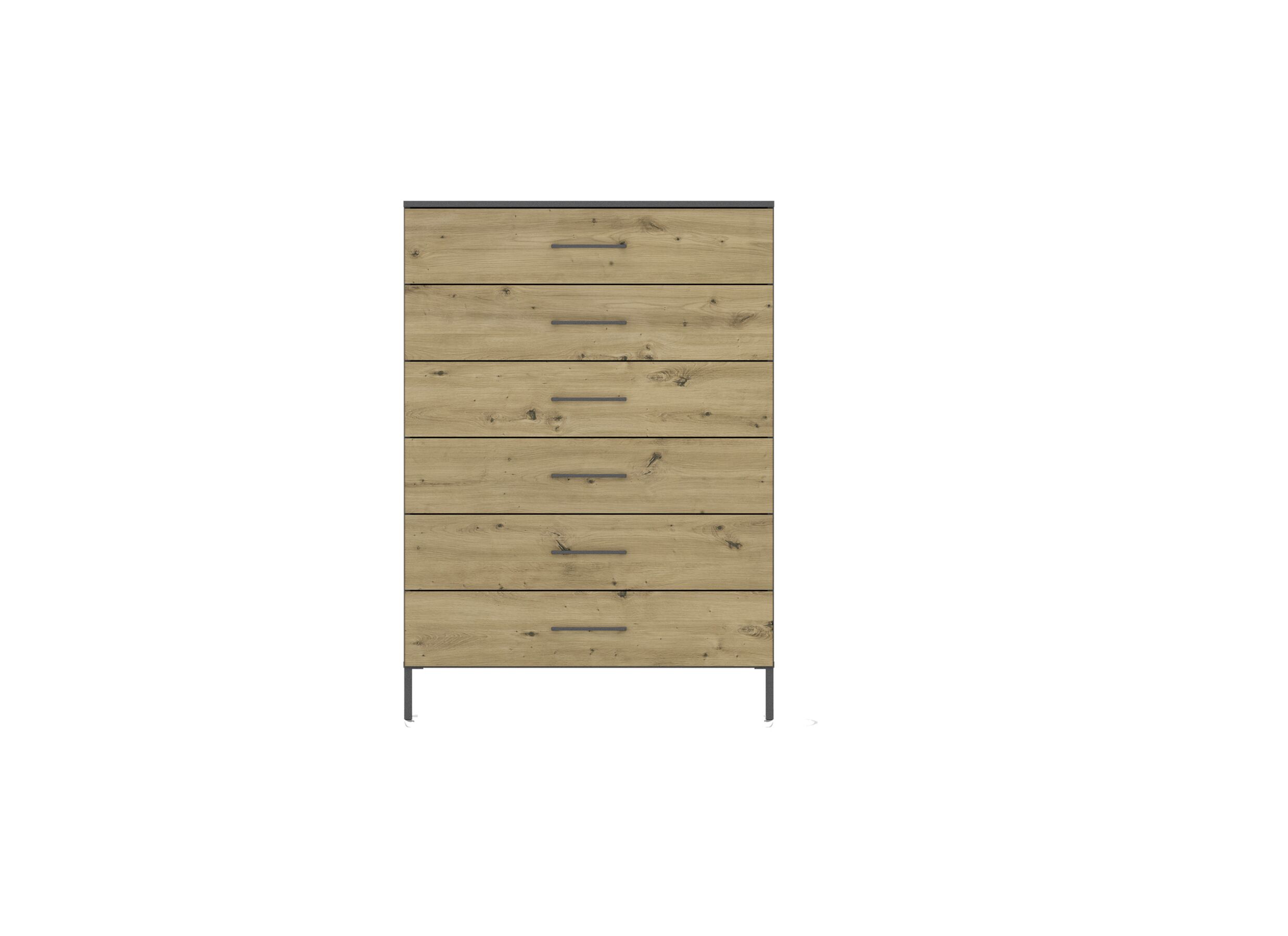 Aperçu - Commode Butte 93x42x130cm - décor - chêne artisanal & gris