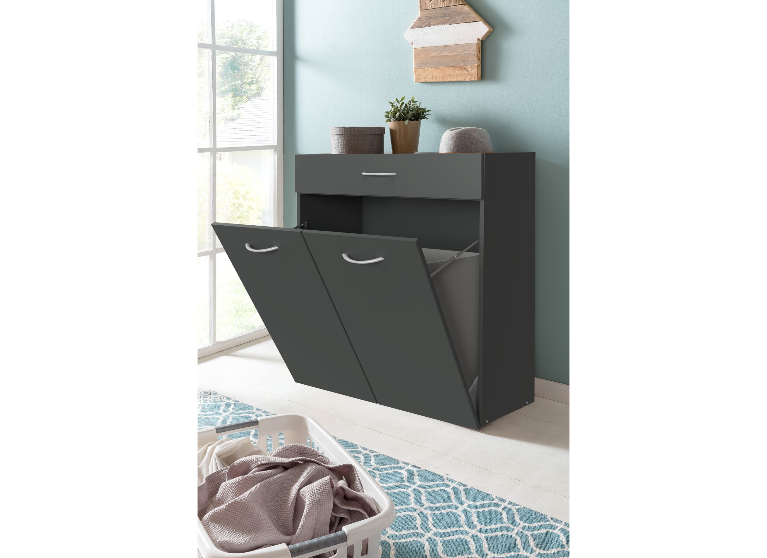 Sfeerfoto - Linnenbox 80x40x98cm - decor - grafiet