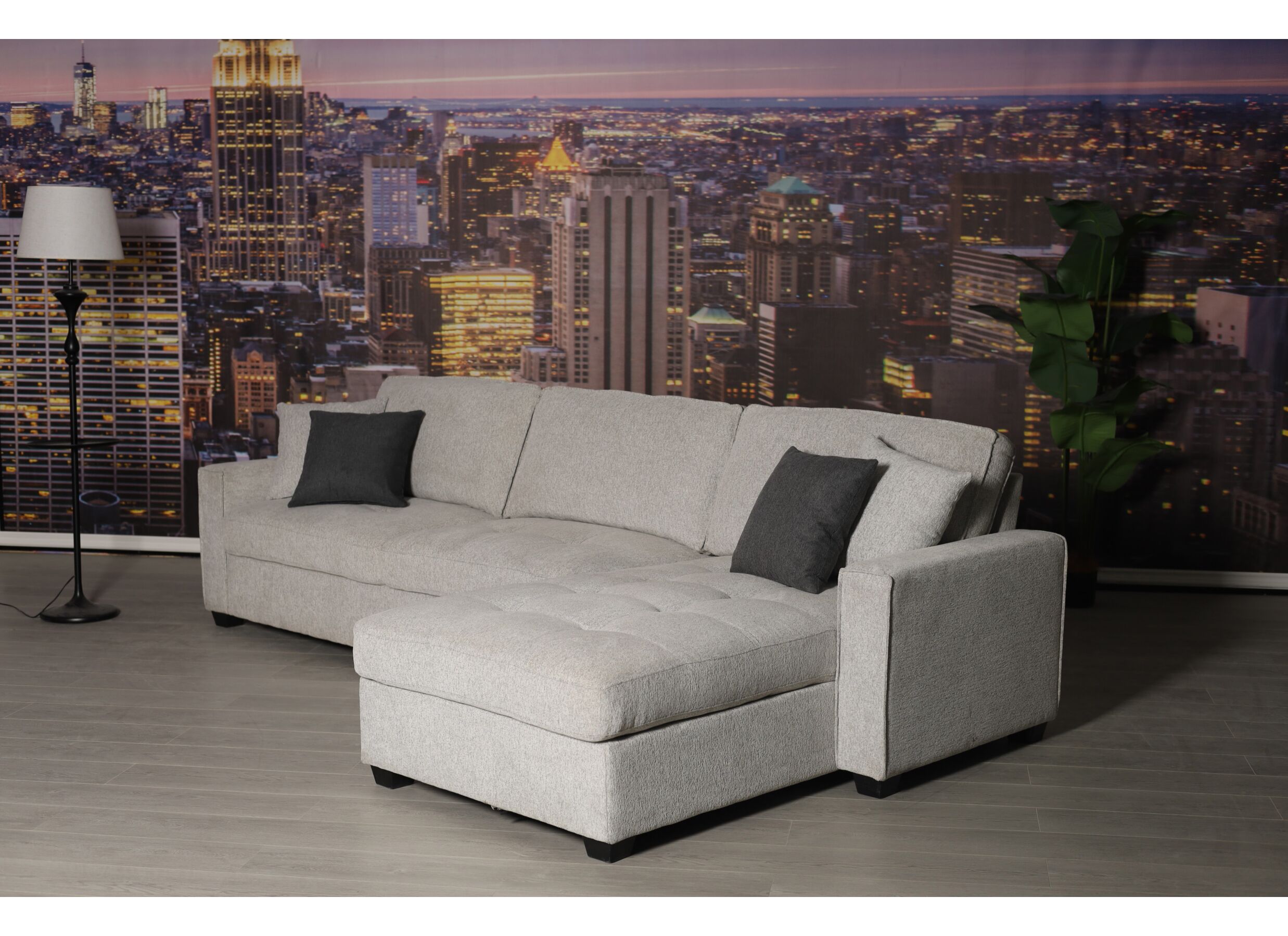 Foto ambiance - Canapé d'angle Ramon tissu beige