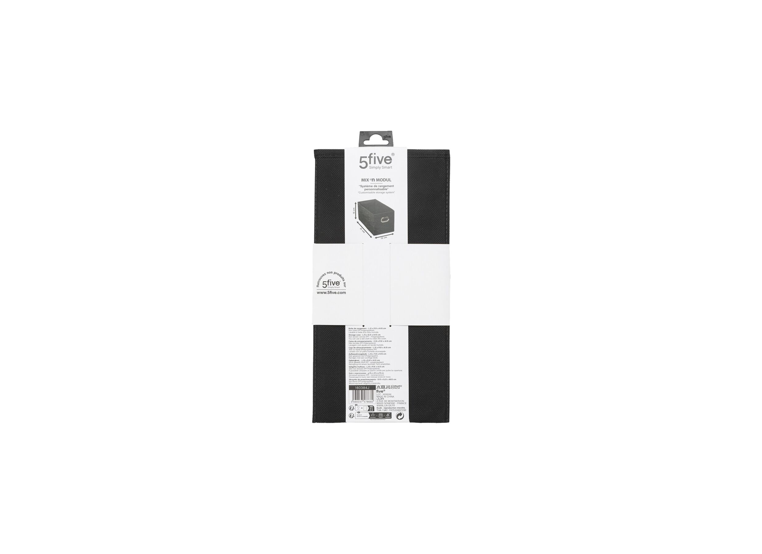 Aperçu - Boite de rangement 31x15x15cm noir