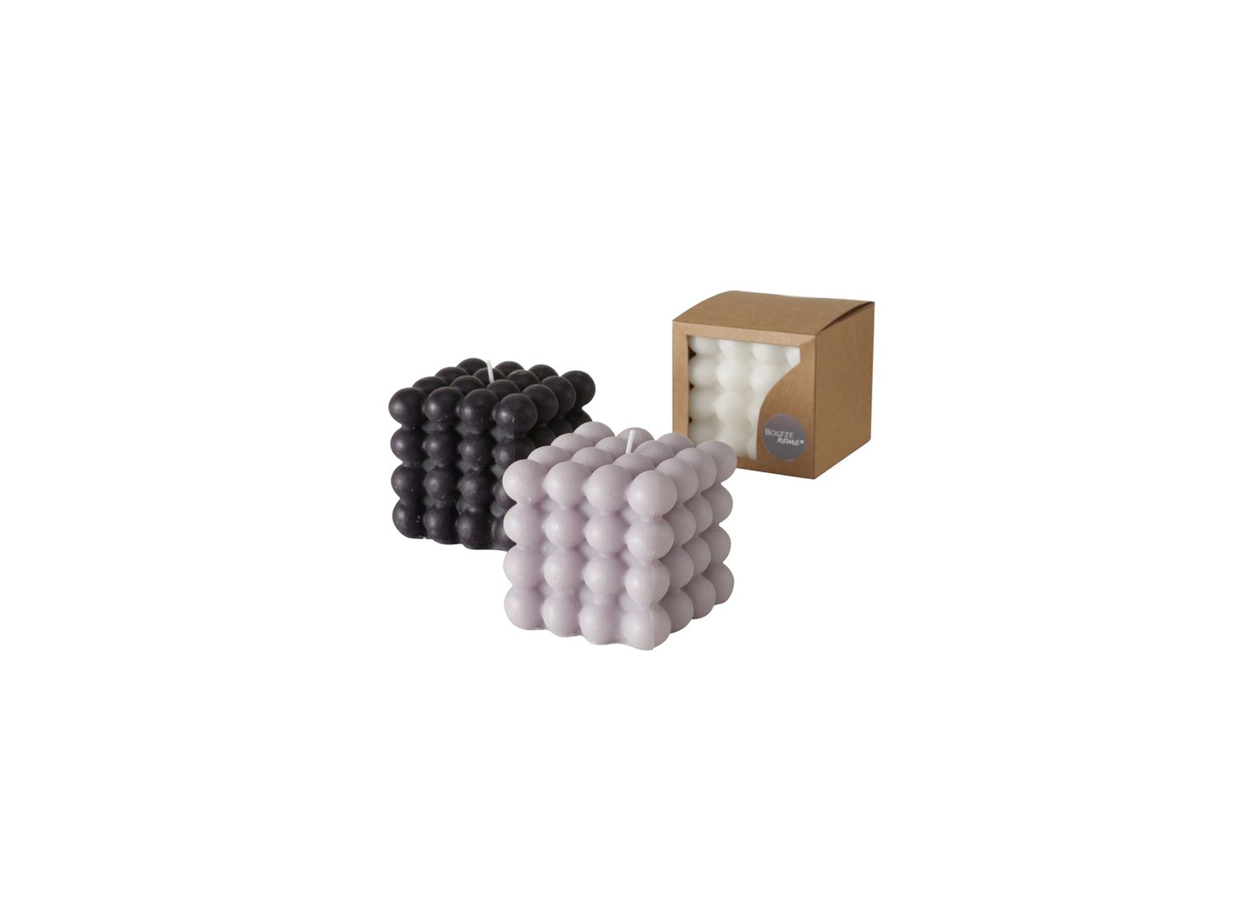Kaars Bubble zwart wit grijs