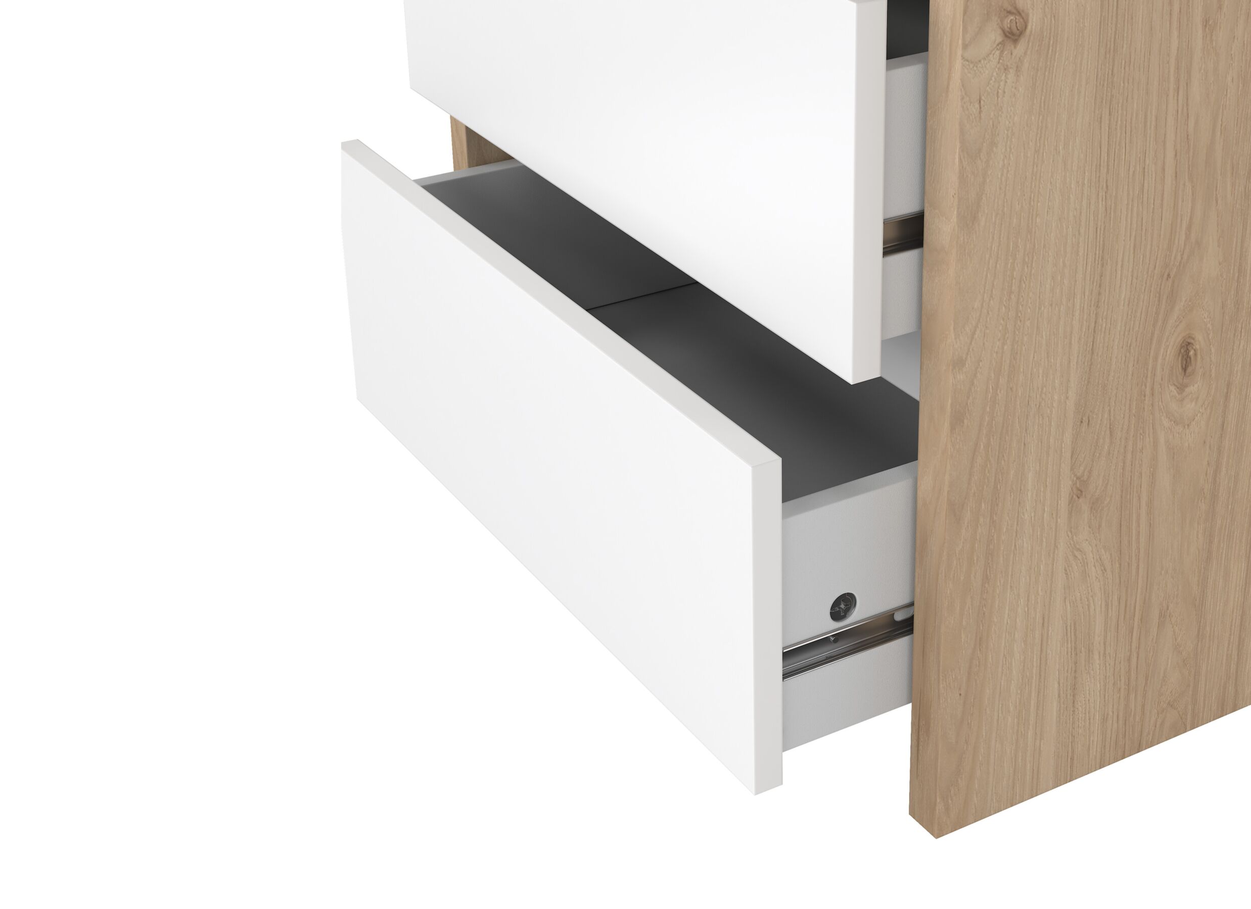 Detailfoto - Nachtkastje Next 52x48H46cm - decor - wit & jackson hickory