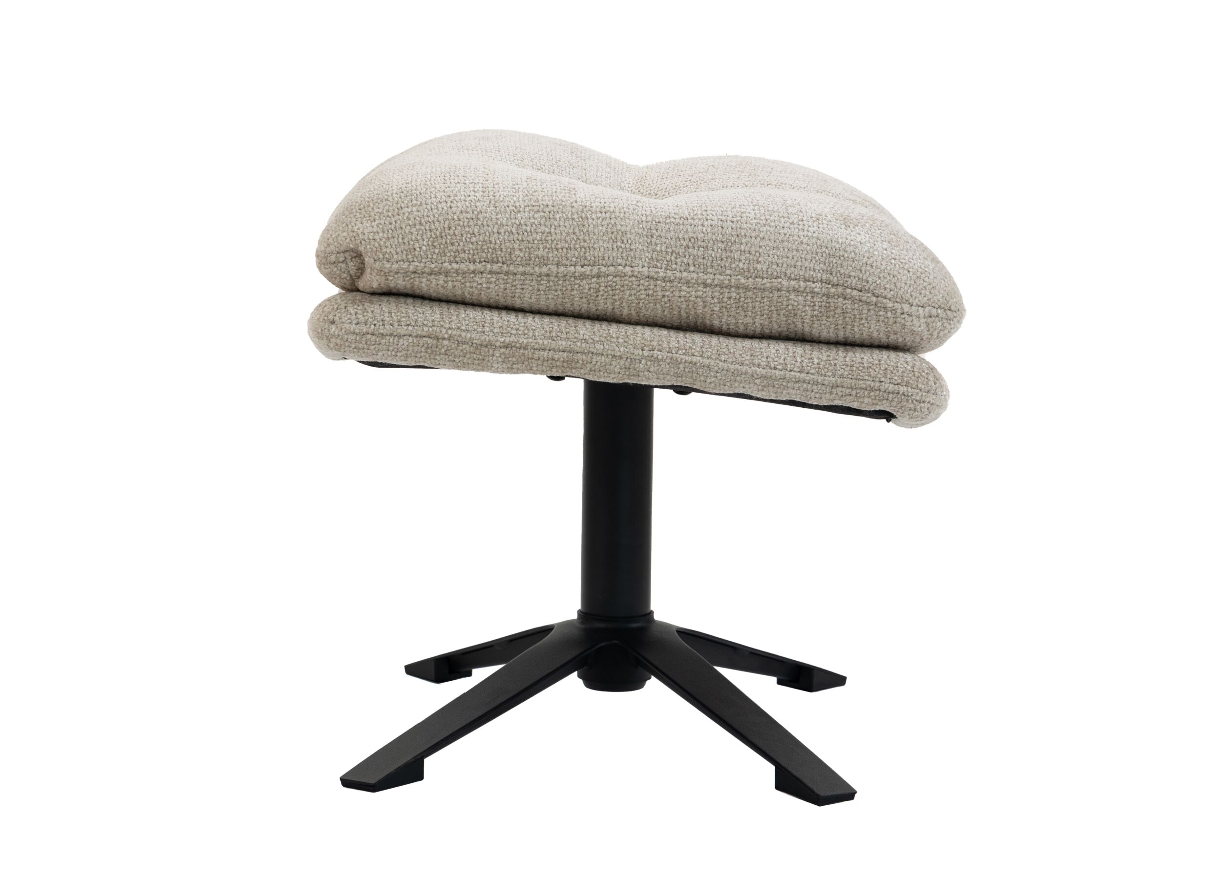 Overzichtsfoto - Voetenbank Nouka 41x52x36-41cm - stof - beige