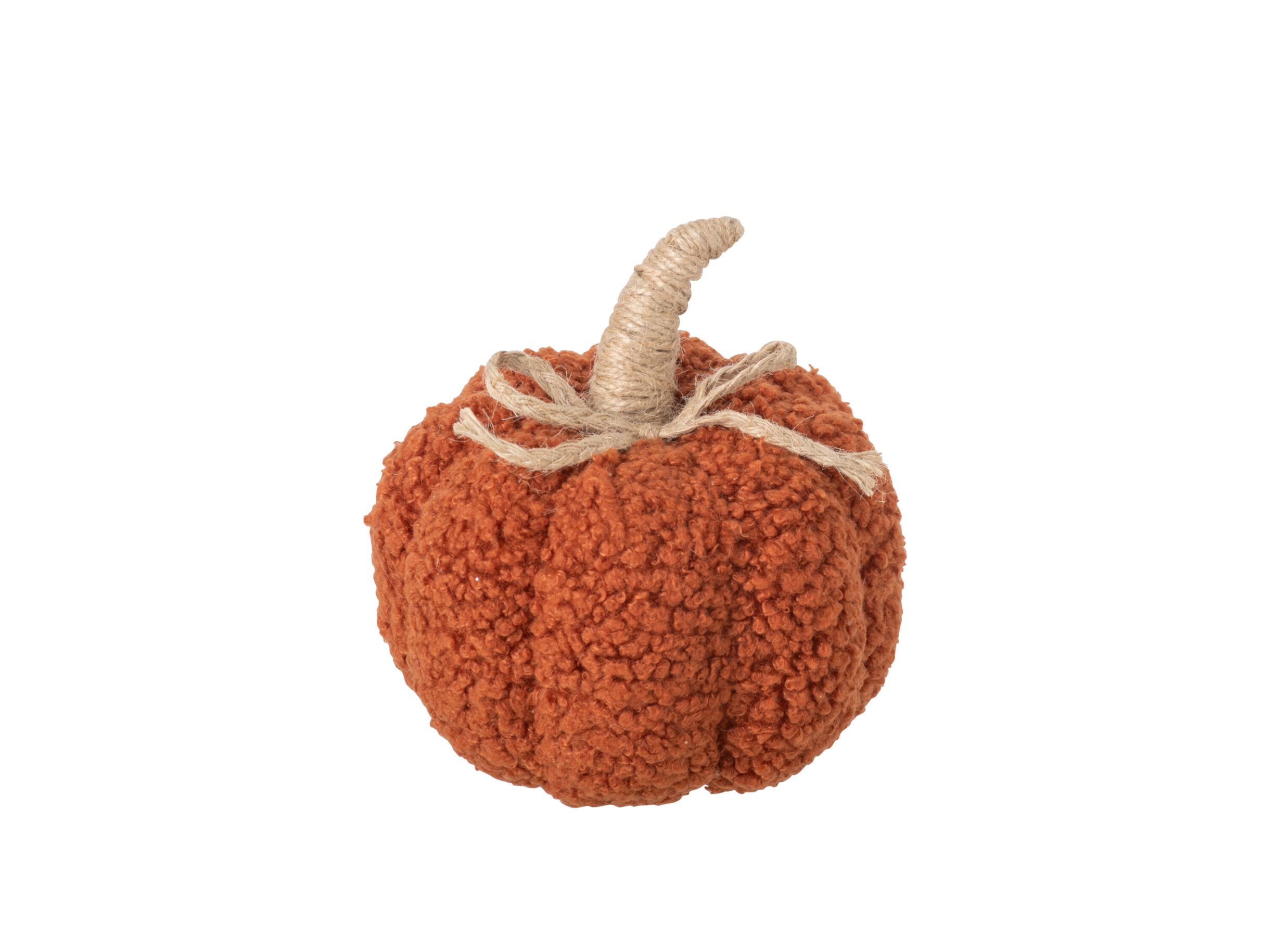 Herfstdecoratie Pompoen 13x14cm - stof - roestbruin - Décoration automne Potiron 13x14cm - tissu - brun rouille