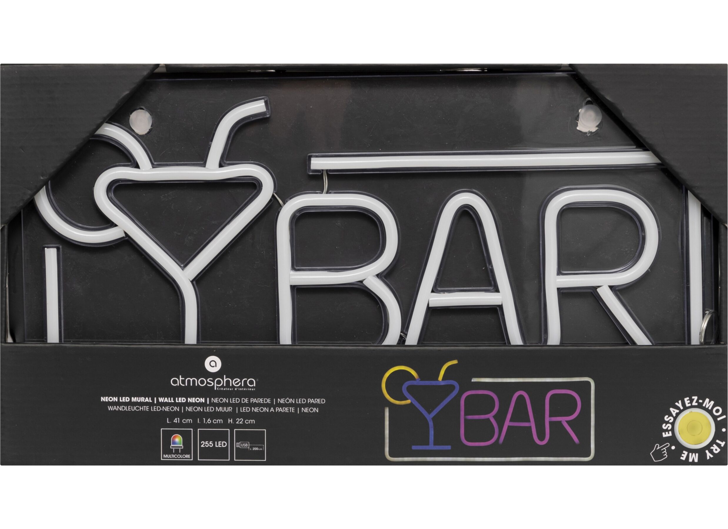 Indeling - Ledlamp Neon Bar 42x22cm - kunststof - multicolor