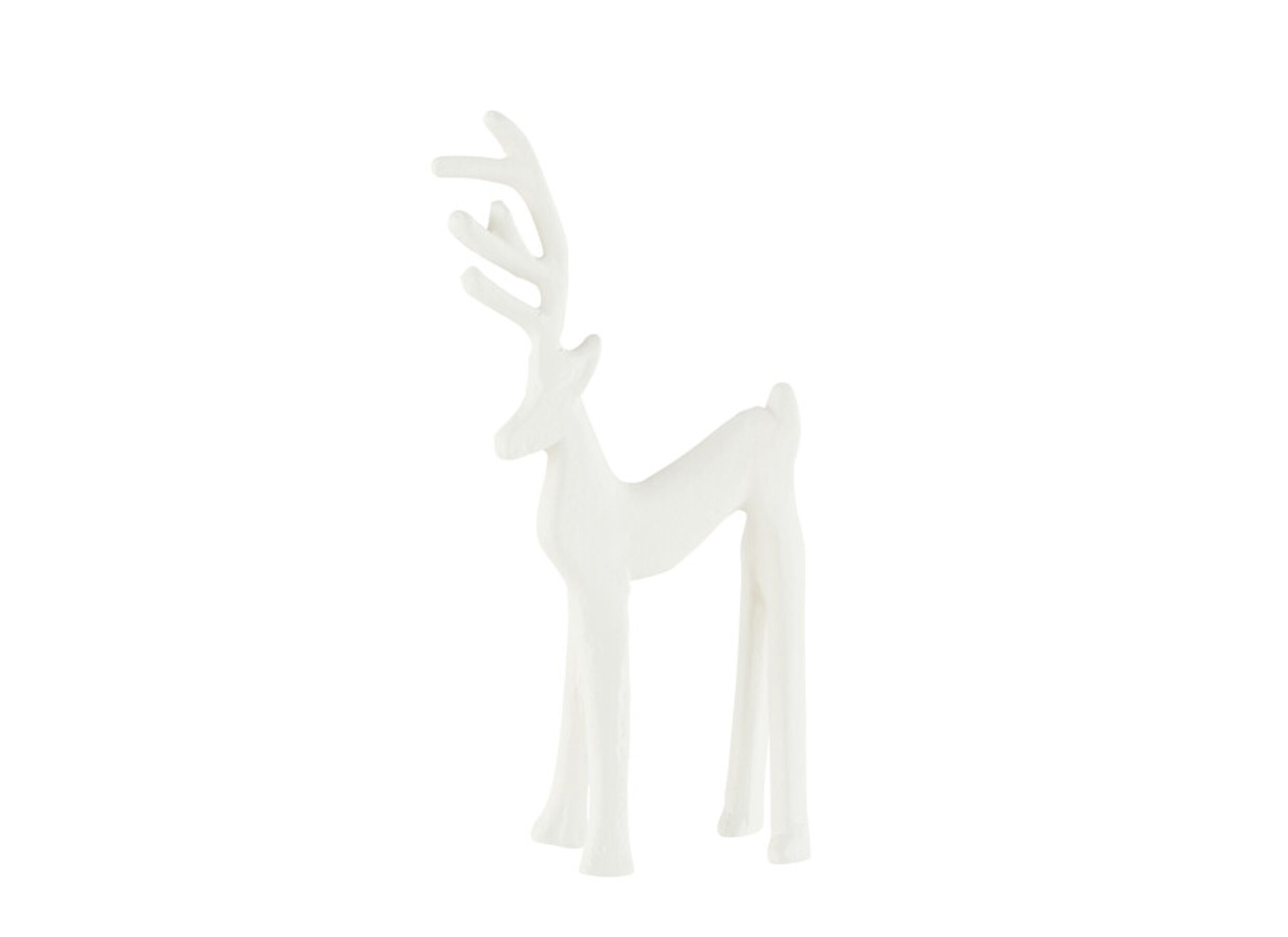 Kerstdecoratie Rendier 12x6x25 - Décoration de Noël Renne 12x6x25,5cm - aluminium - blanc