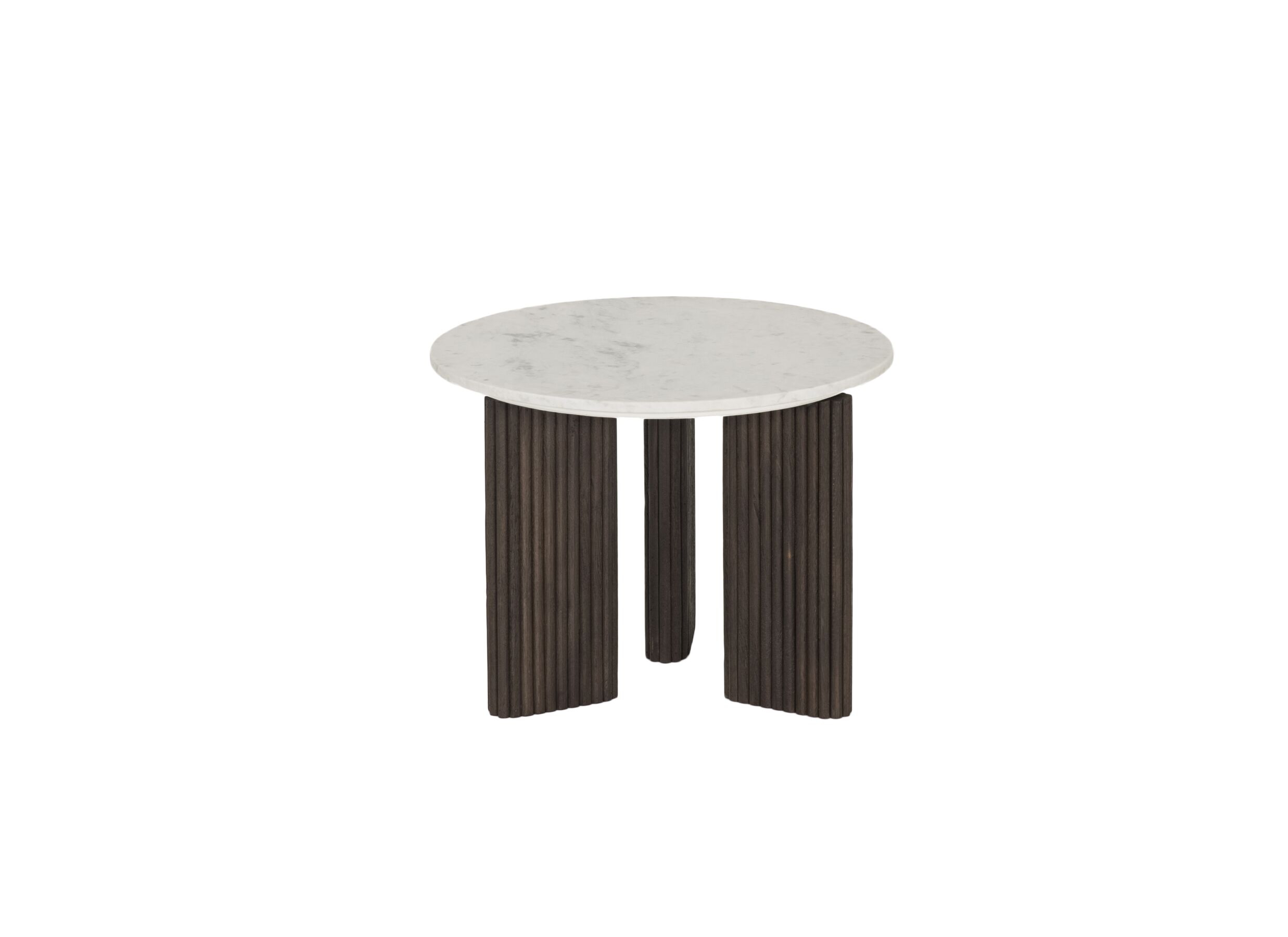 Salontafel Trias mango massief marmer rond - Table basse Trias marbre massif mangue