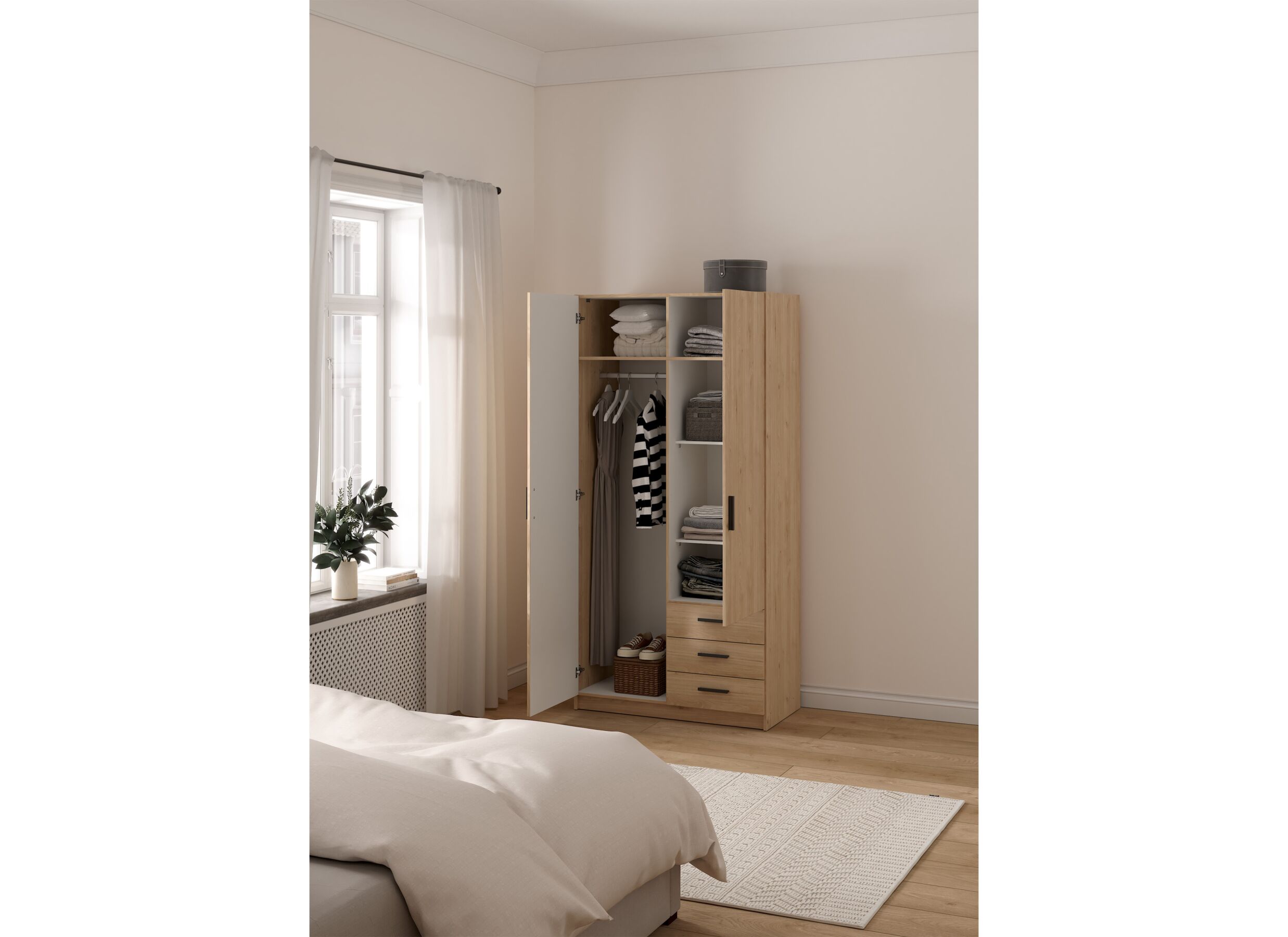 Sfeerfoto - Kleerkast Sprint 99cm - decor - jackson hickory