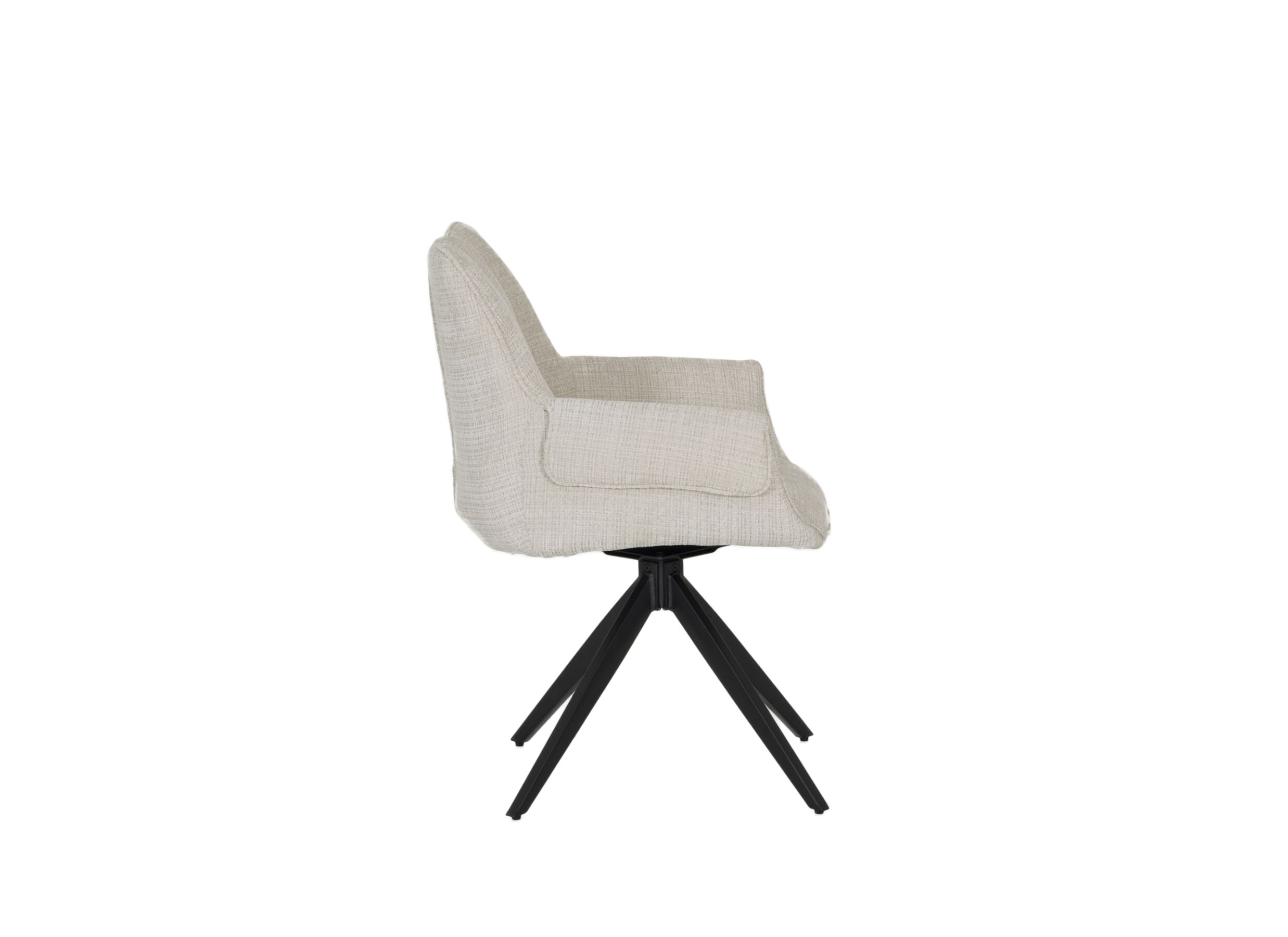 Aperçu - Chaise pivotante Ilya 64x64x86,5cm - tissu - beige