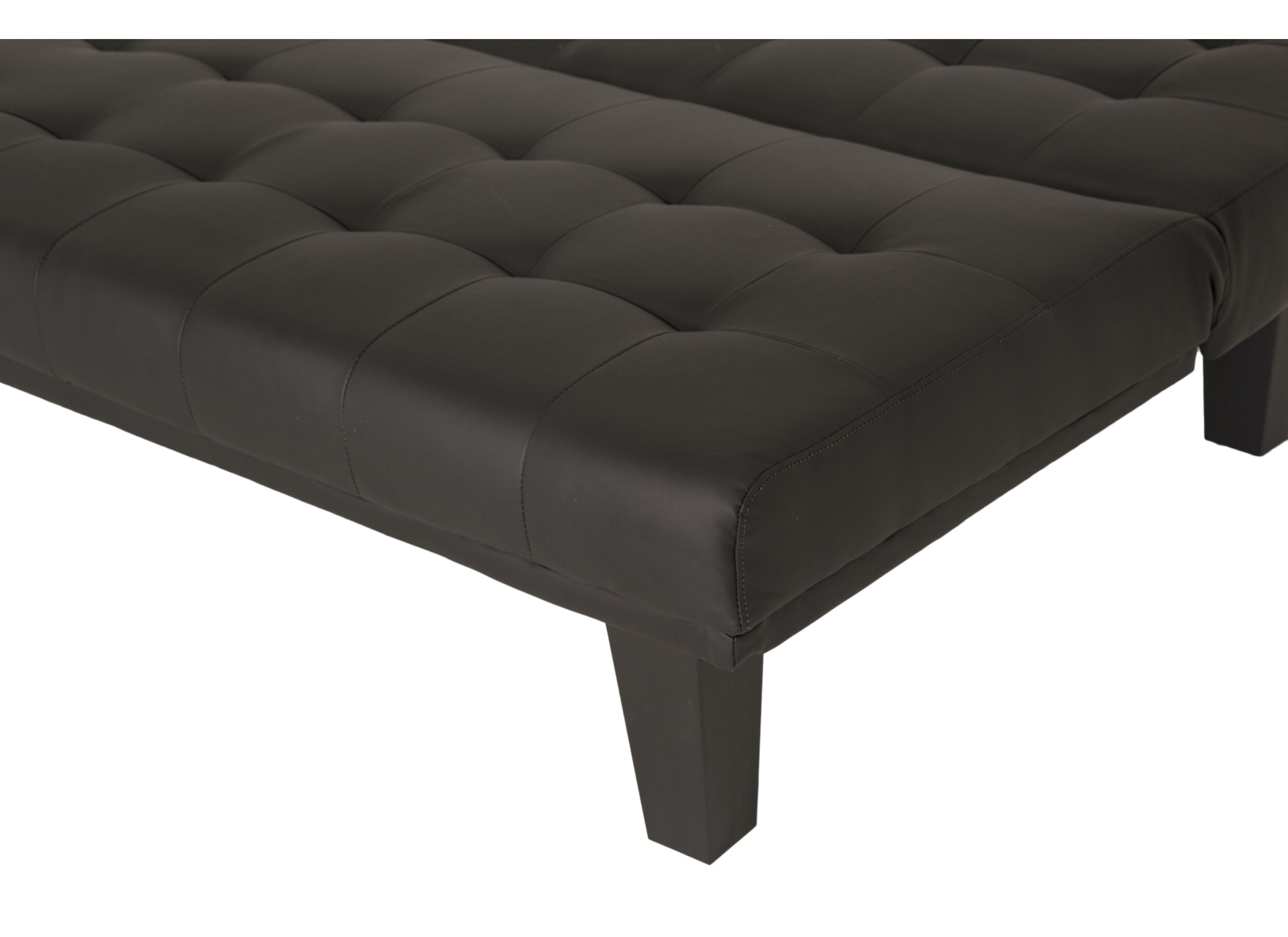 Detailfoto - Zetelbed Molina 1 persoon - lederlook - zwart
