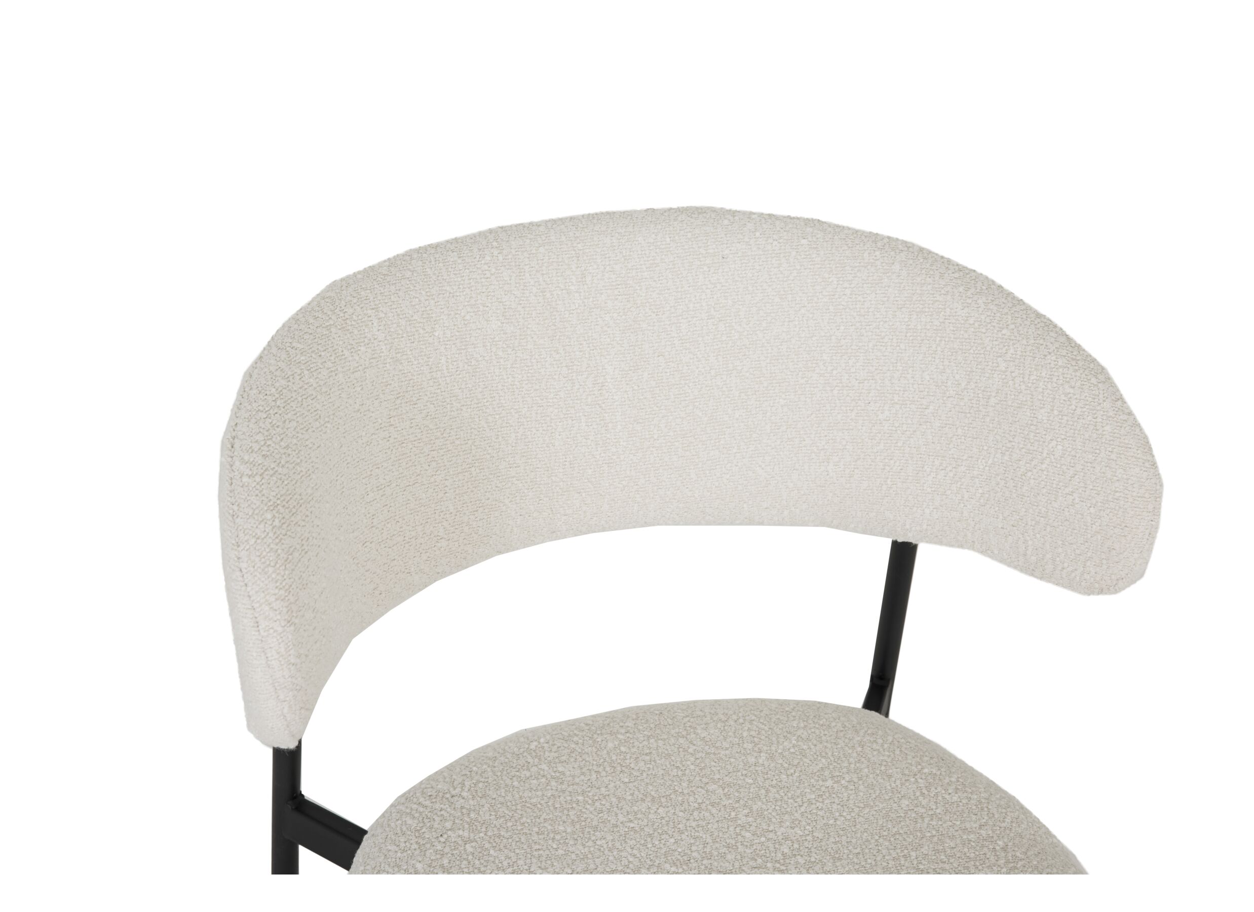 Stoel Luke 54,5x58x79cm - bouclé - wit