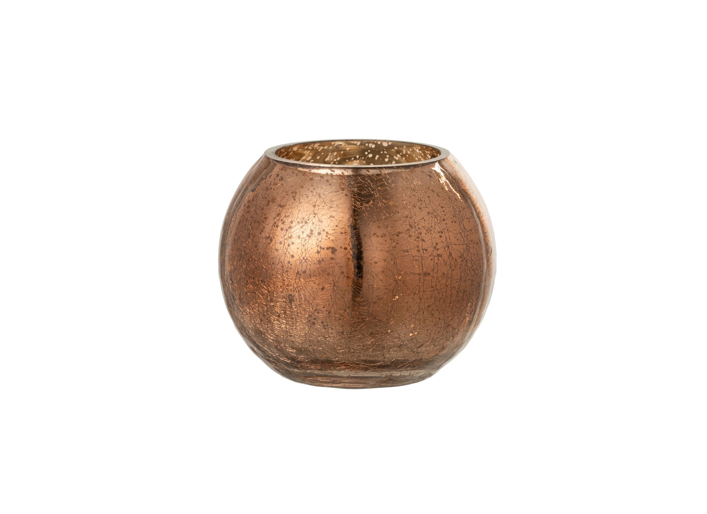 Hoofdfoto - Windlicht Bol Craquele effect H9,5cm - glas - brons