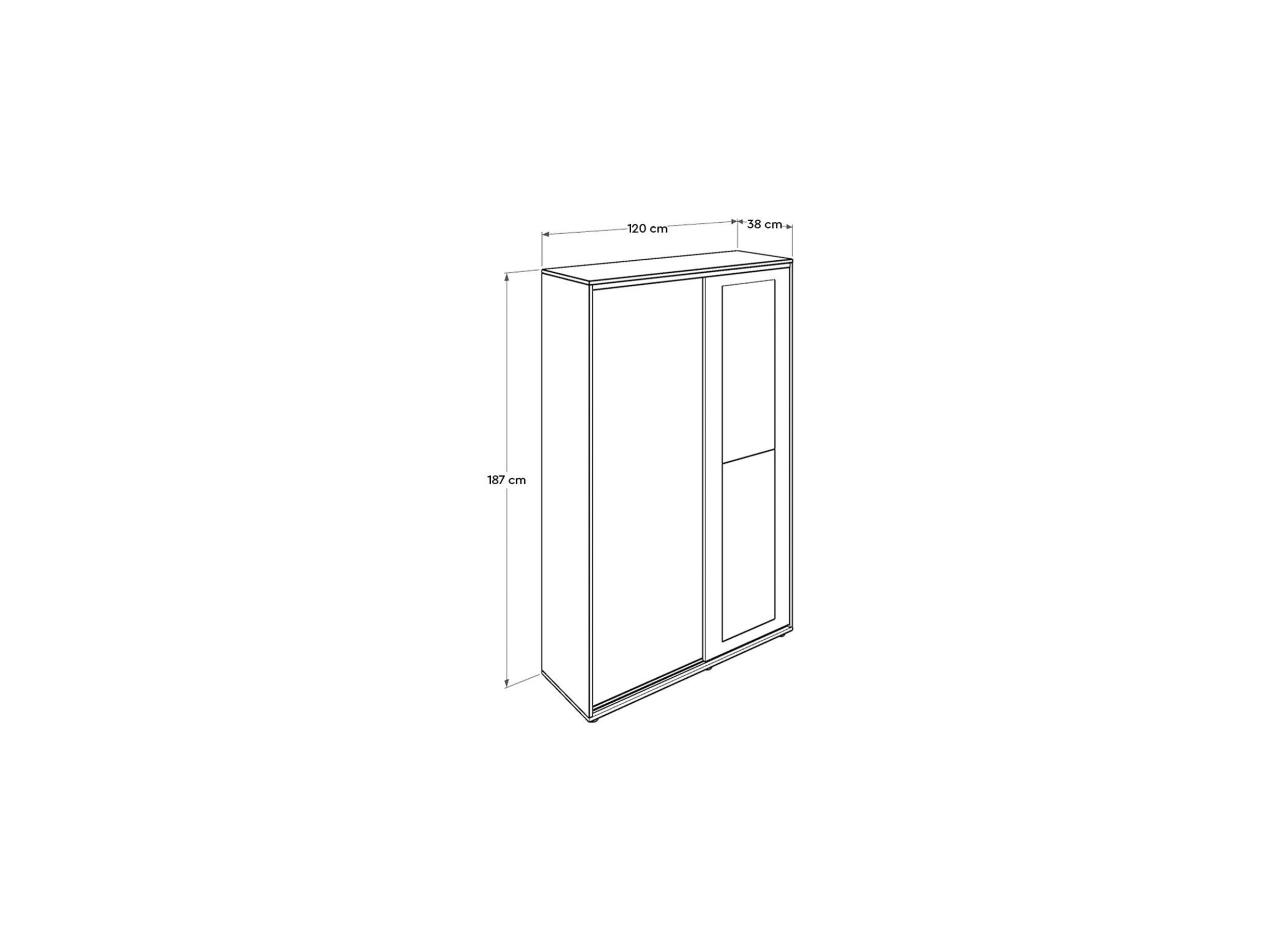 Halkast Cuzco 120x40x187cm - melamine - wit