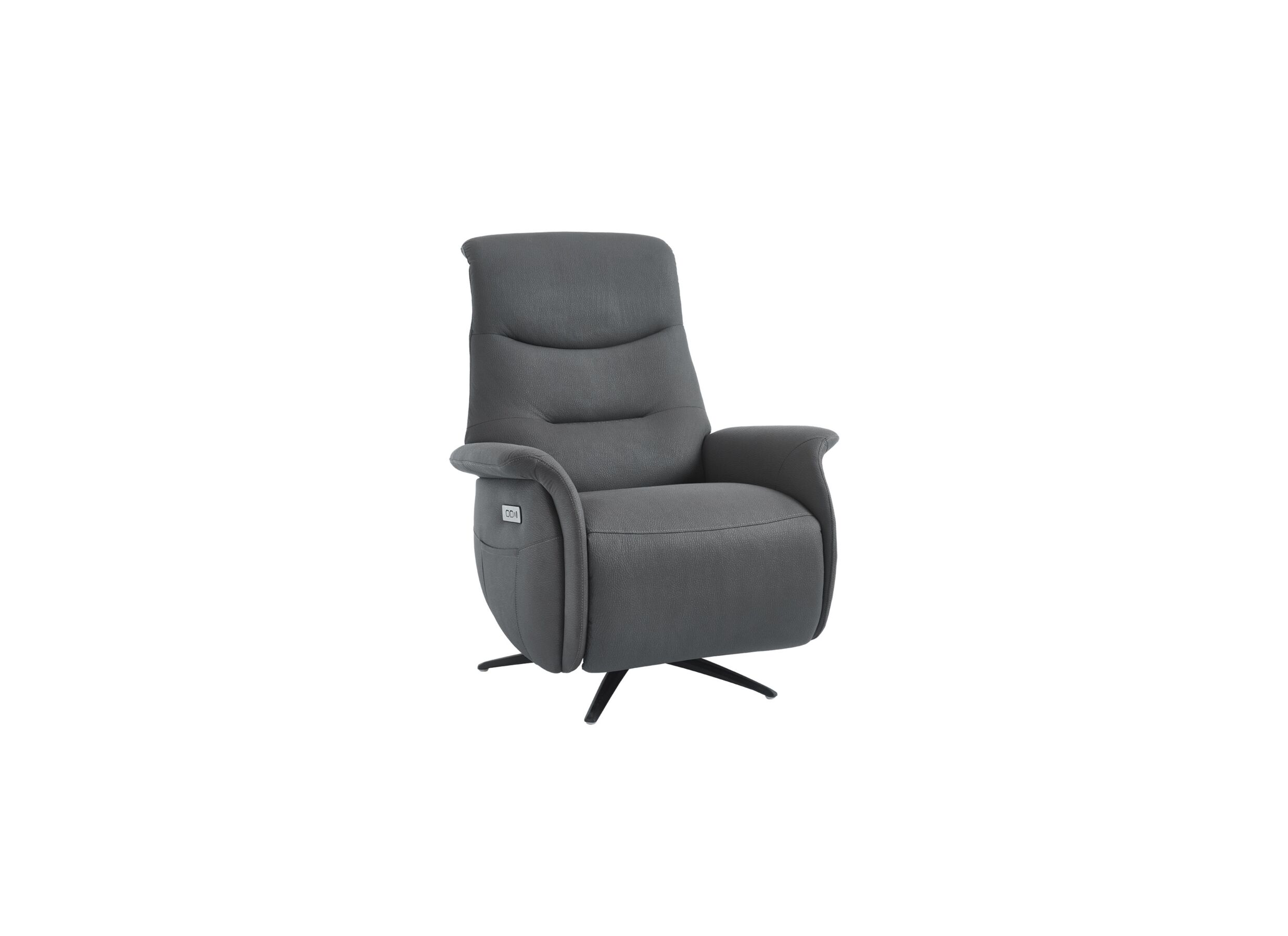 Relaxzetel Bromo elektrisch - polyestervezel zwart - Fauteuil relax Bromo électrique - fibre polyester - noir