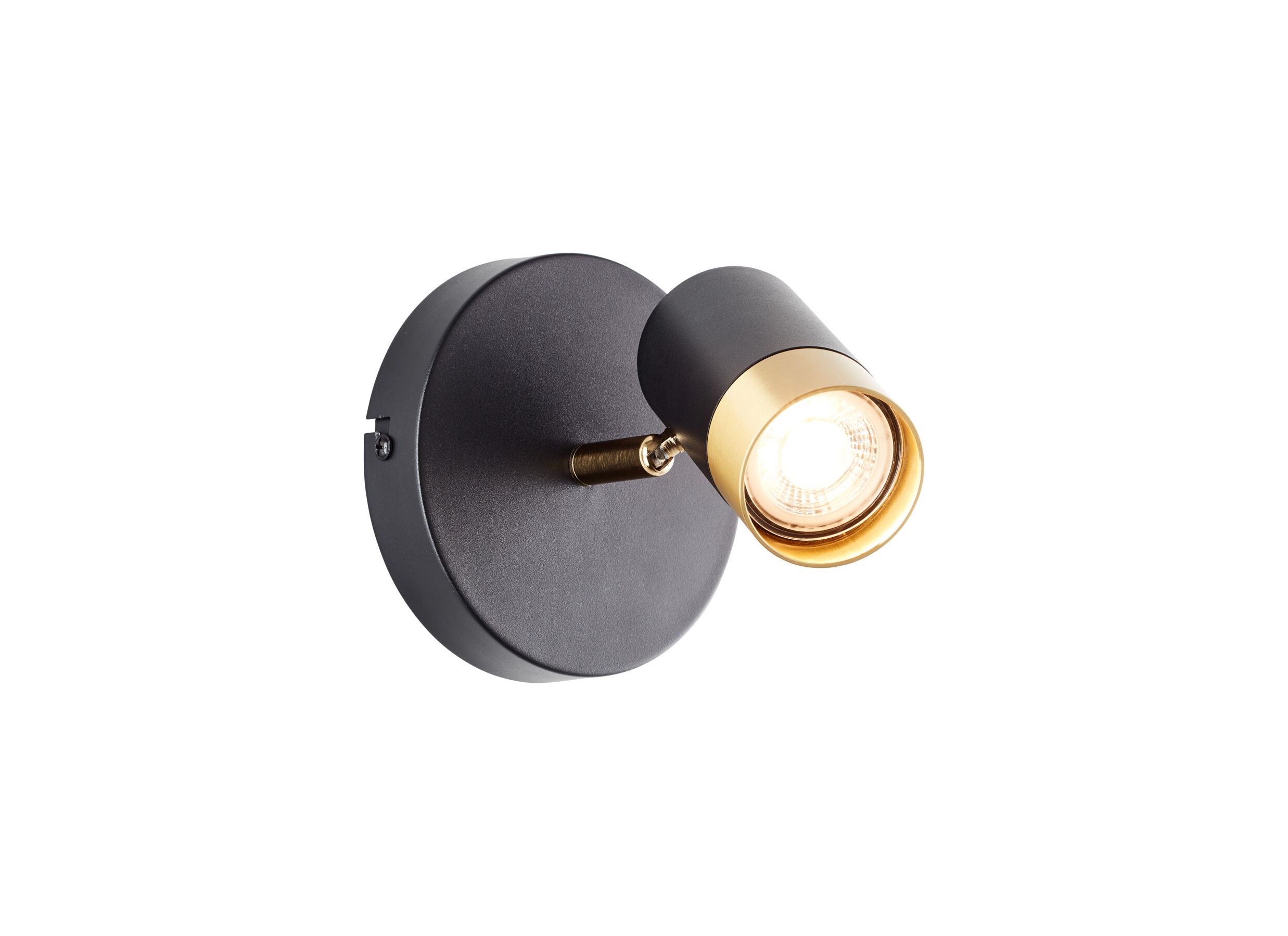 Aperçu - Applique murale Vigolo 1x5W GU10 Ø12,5cm - métal - noir/d'oré
