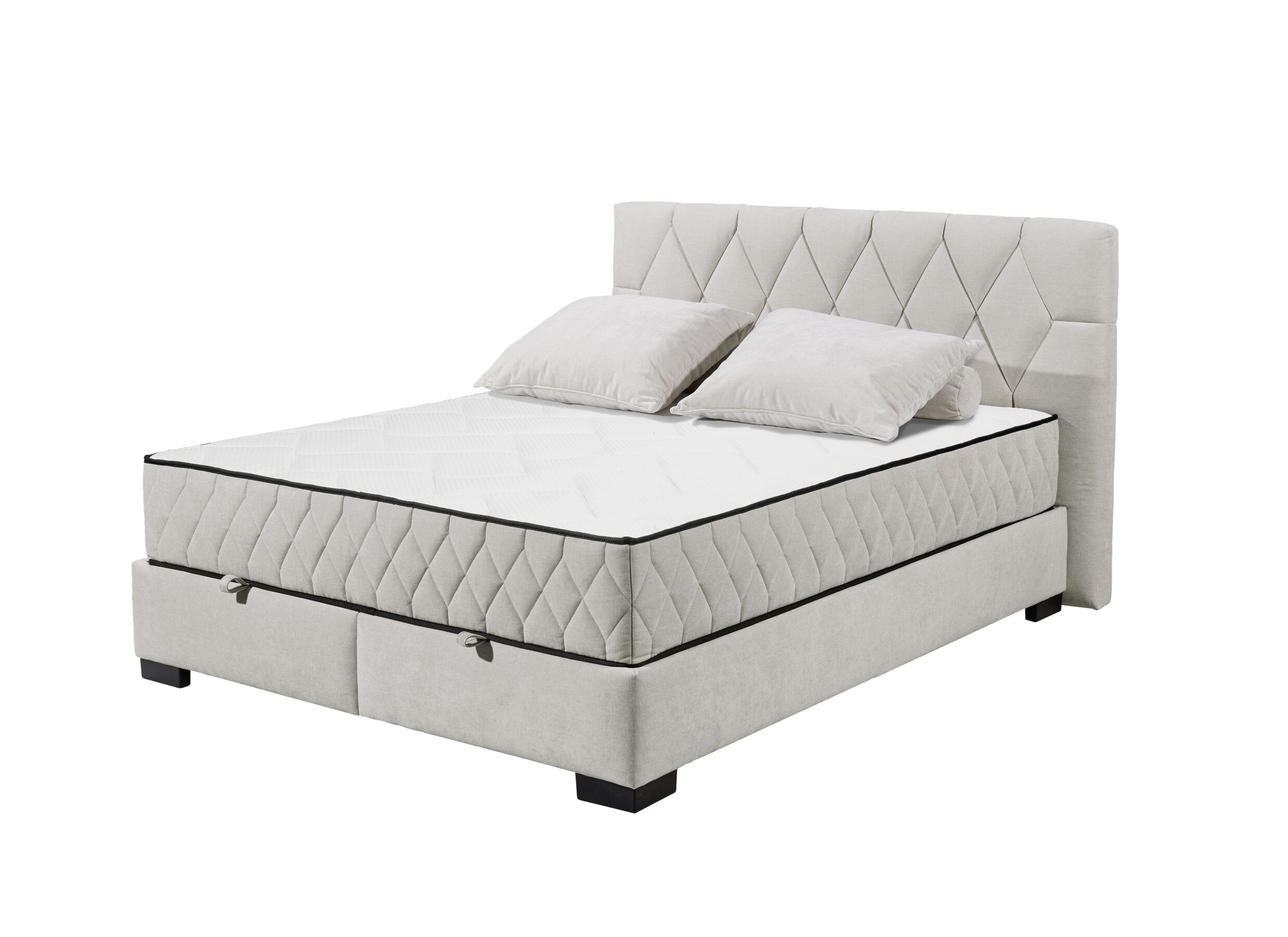Hoofdfoto - Bedbox Nagol B 160x200cm - stof - zand met opbergruimte