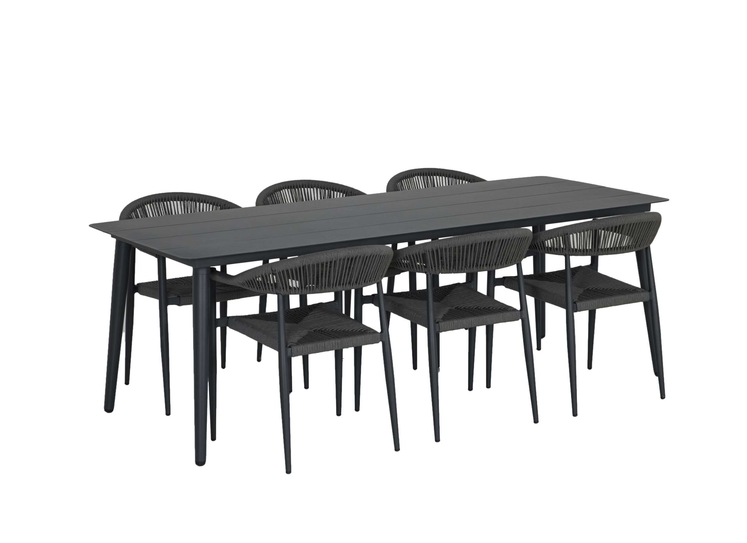 Plus Important - Ensemble de jardin Shore 220x90cm avec 6 chaises Guava