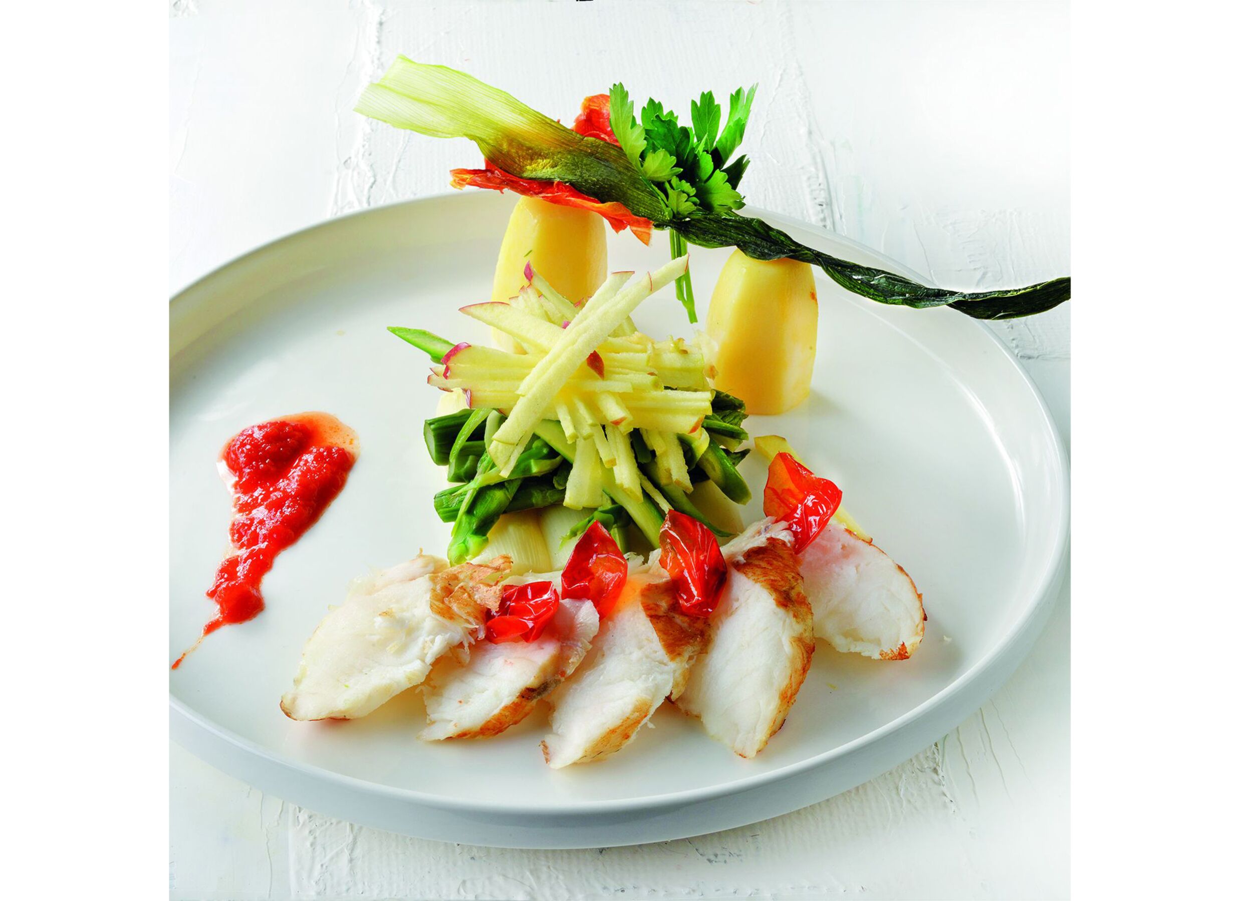 Foto ambiance - Assiette Gusto Ø19cm - porcelaine - blanc