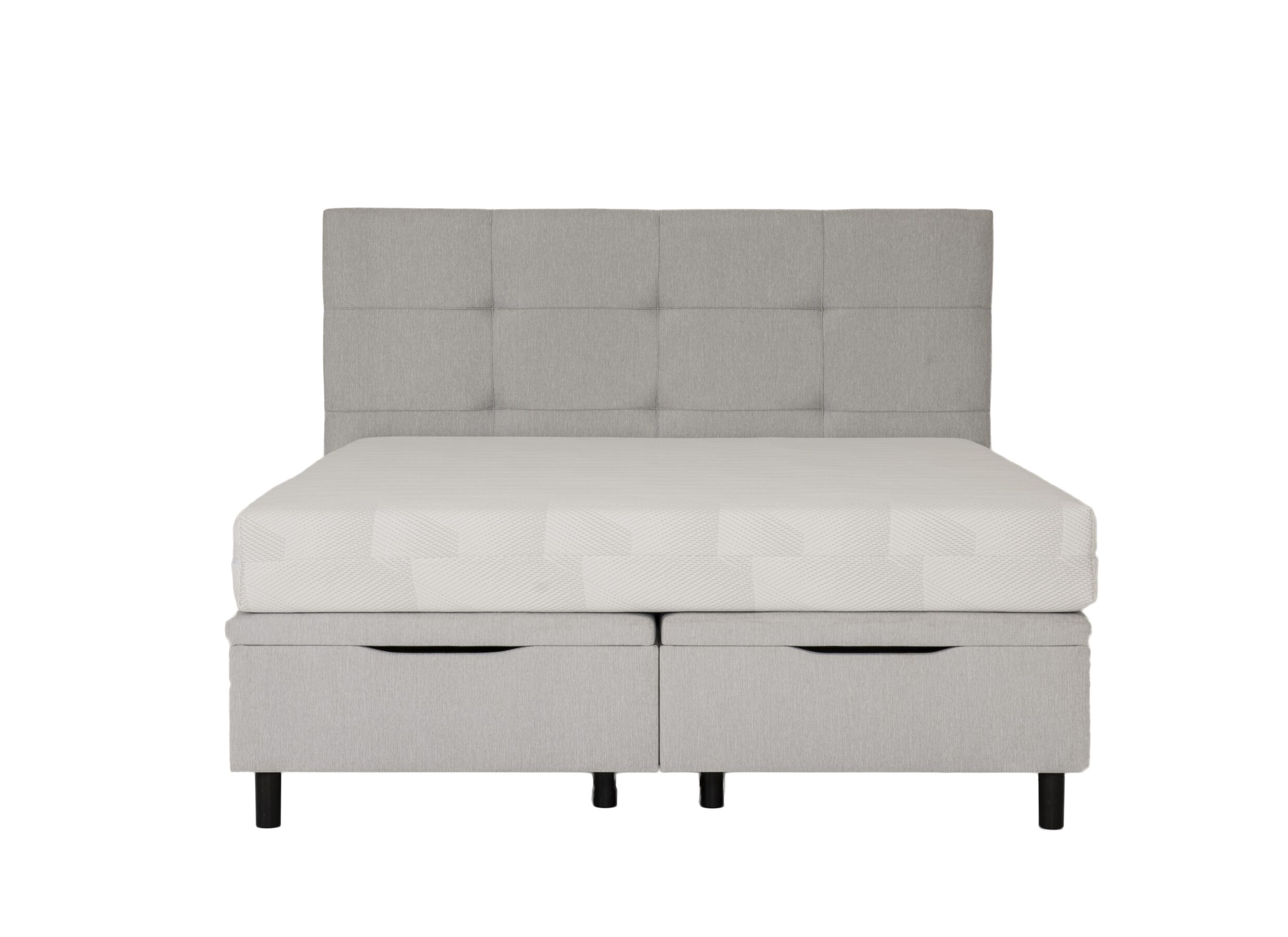 Overzichtsfoto - Bedbox Cosy 180x200cm - stof - lichtgrijs met opbergruimte